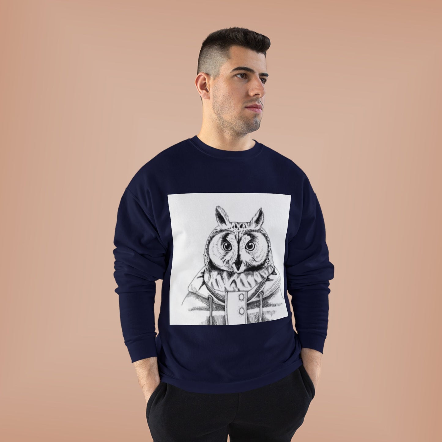 Whimsical Owl Eco-Friendly Crewneck Sweatshirt - Unisex