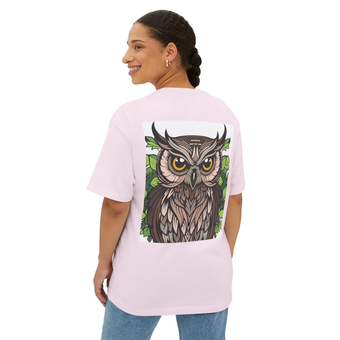 Wildlife Graphic Oversized T-Shirt - Snake & Owl Design