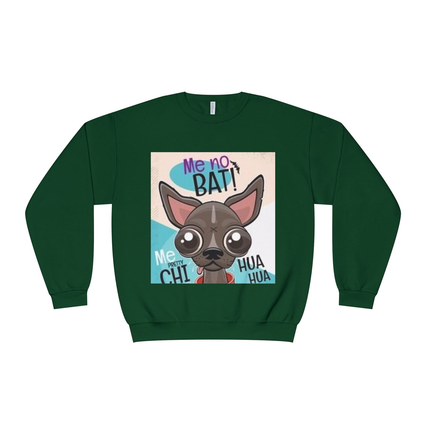 Funny Dog Lover Sweatshirt – "Me no BAT!" Unisex Crewneck