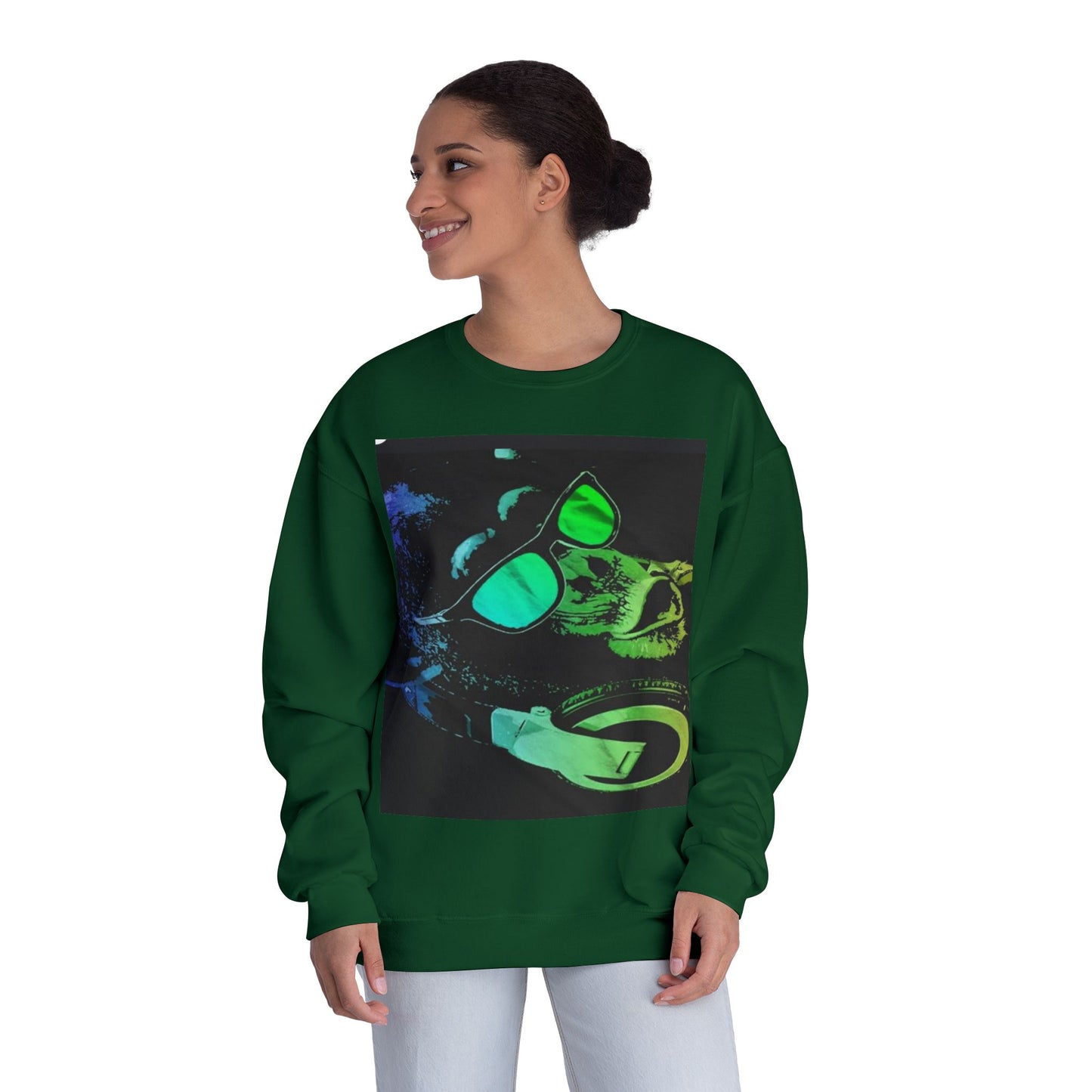 Vibrant DJ Dog Sweatshirt - Cool & Stylish Unisex Crewneck