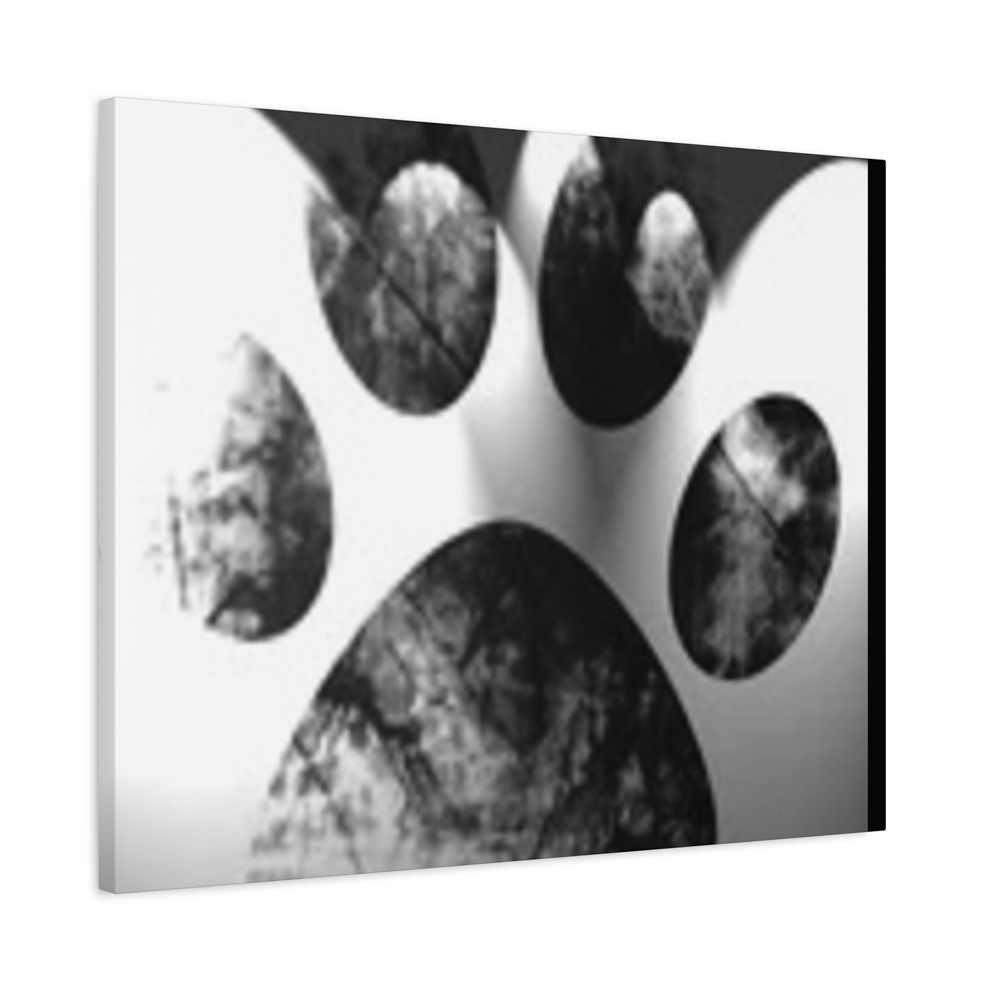 Black Paw Print Canvas Art - Modern Animal Decor for Pet Lovers