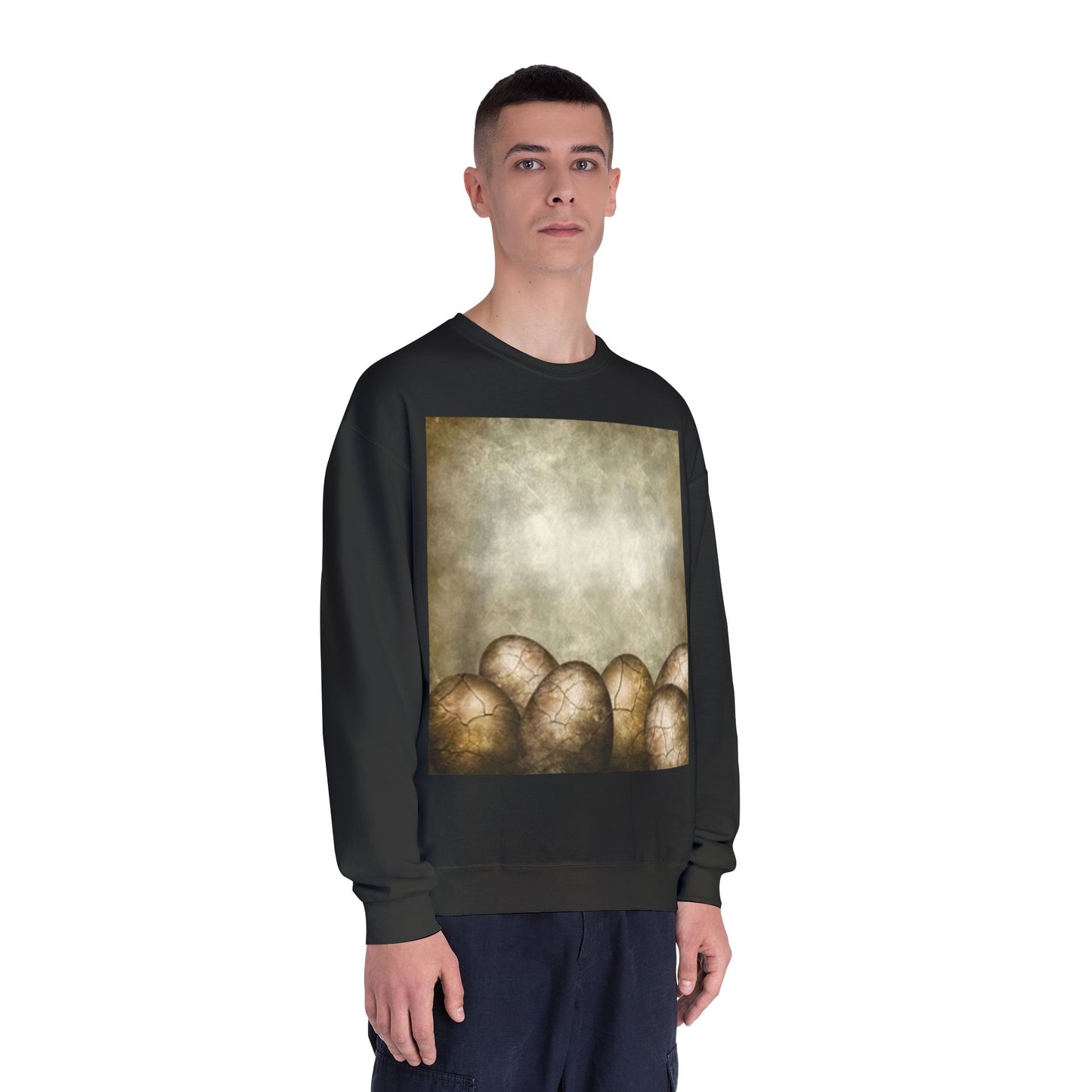 Cozy Vintage Egg Design Crewneck Sweatshirt