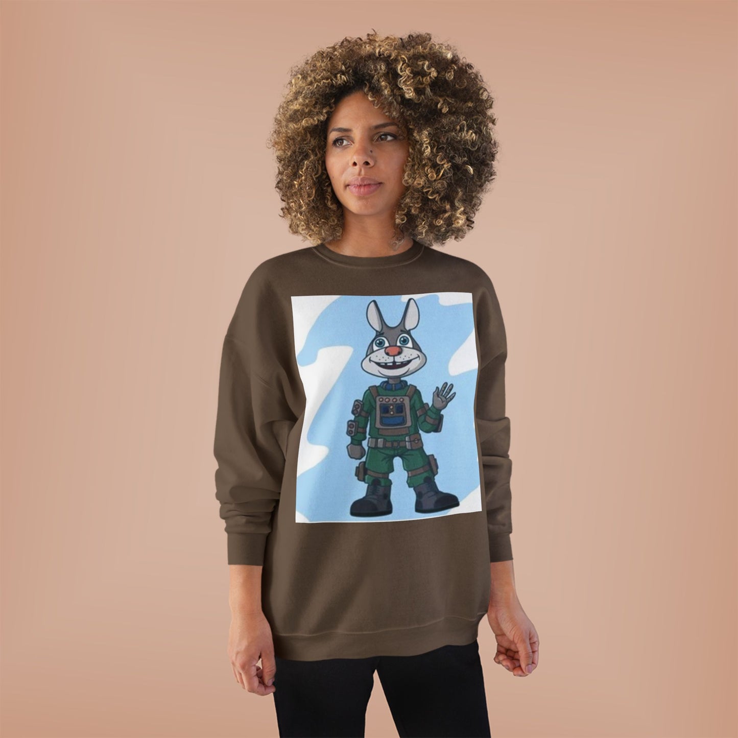 Unisex EcoSmart® Crewneck Sweatshirt - Playful Cartoon Character Design