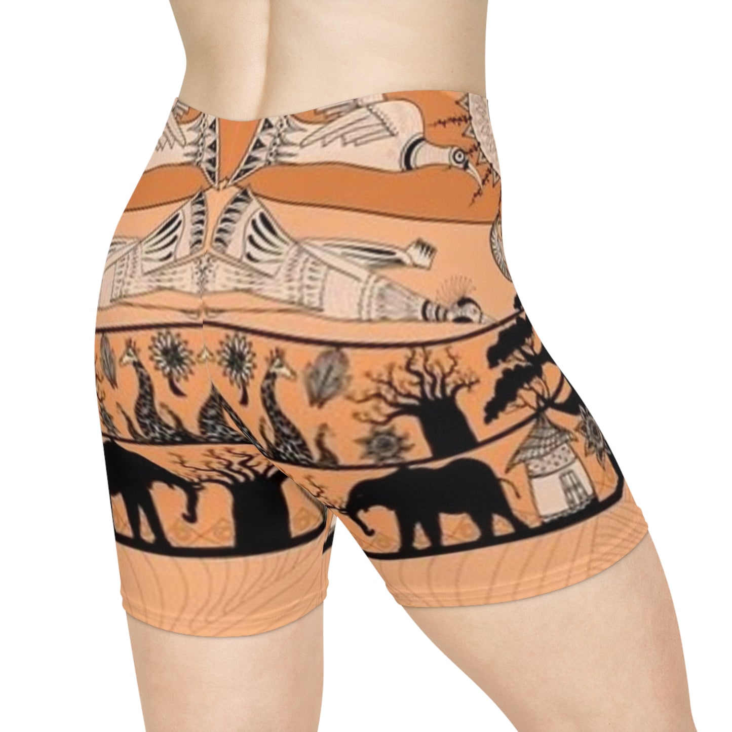 Desert Dream Women's Biker Shorts - Artistic Animal and Nature Print
