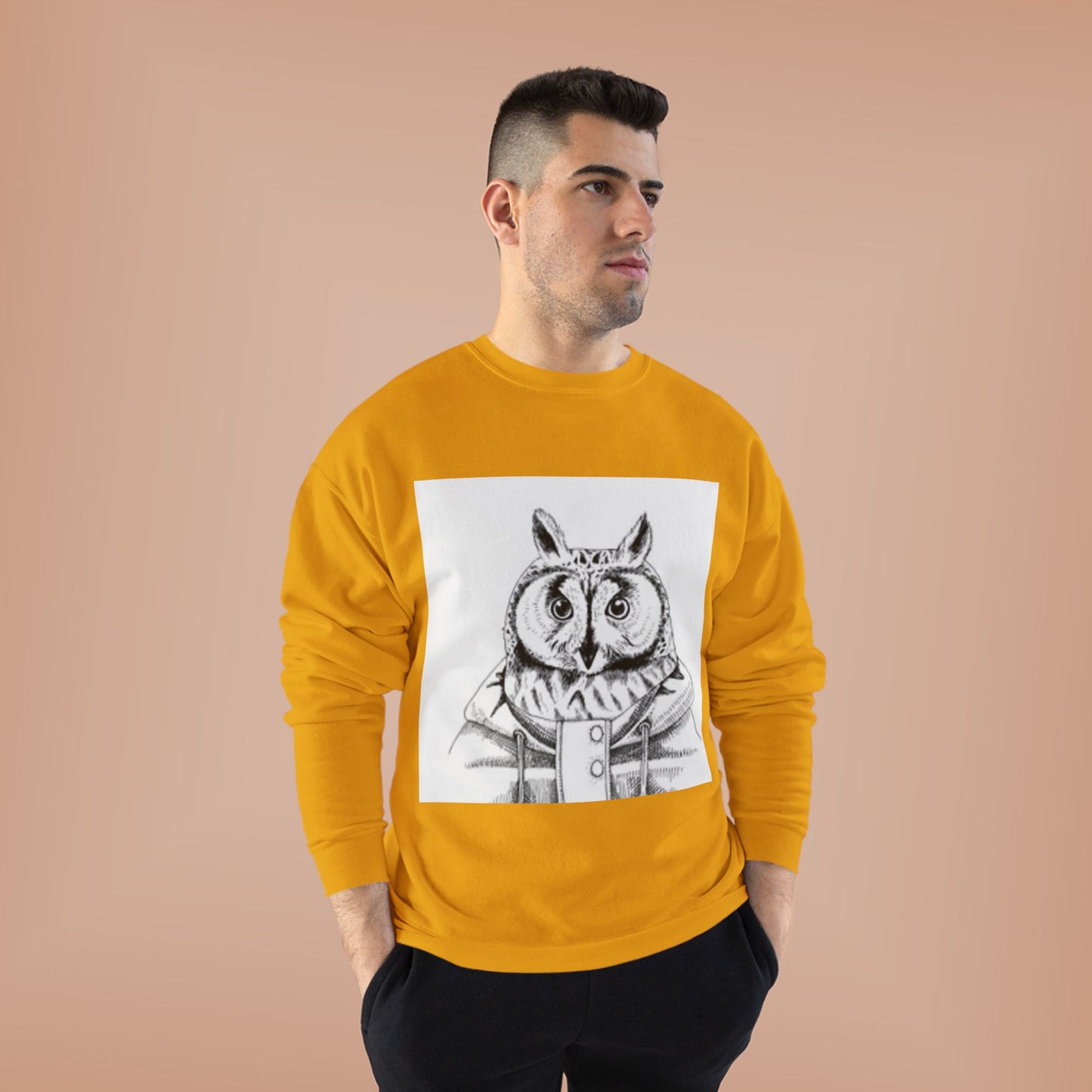Whimsical Owl Eco-Friendly Crewneck Sweatshirt - Unisex
