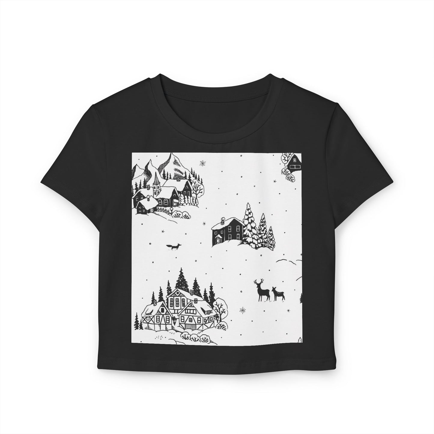 Winter Wonderland Women's Baby Tee - Cozy Holiday Vibes