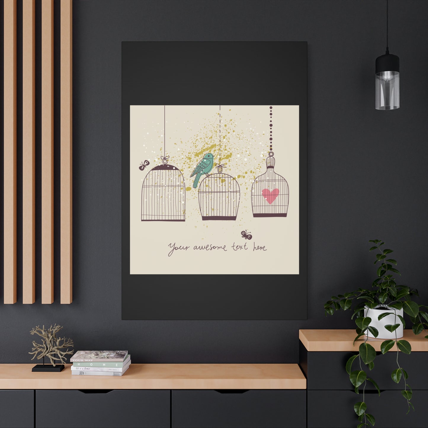 Whimsical Birdcage Canvas Wall Art - Personalized Home Decor