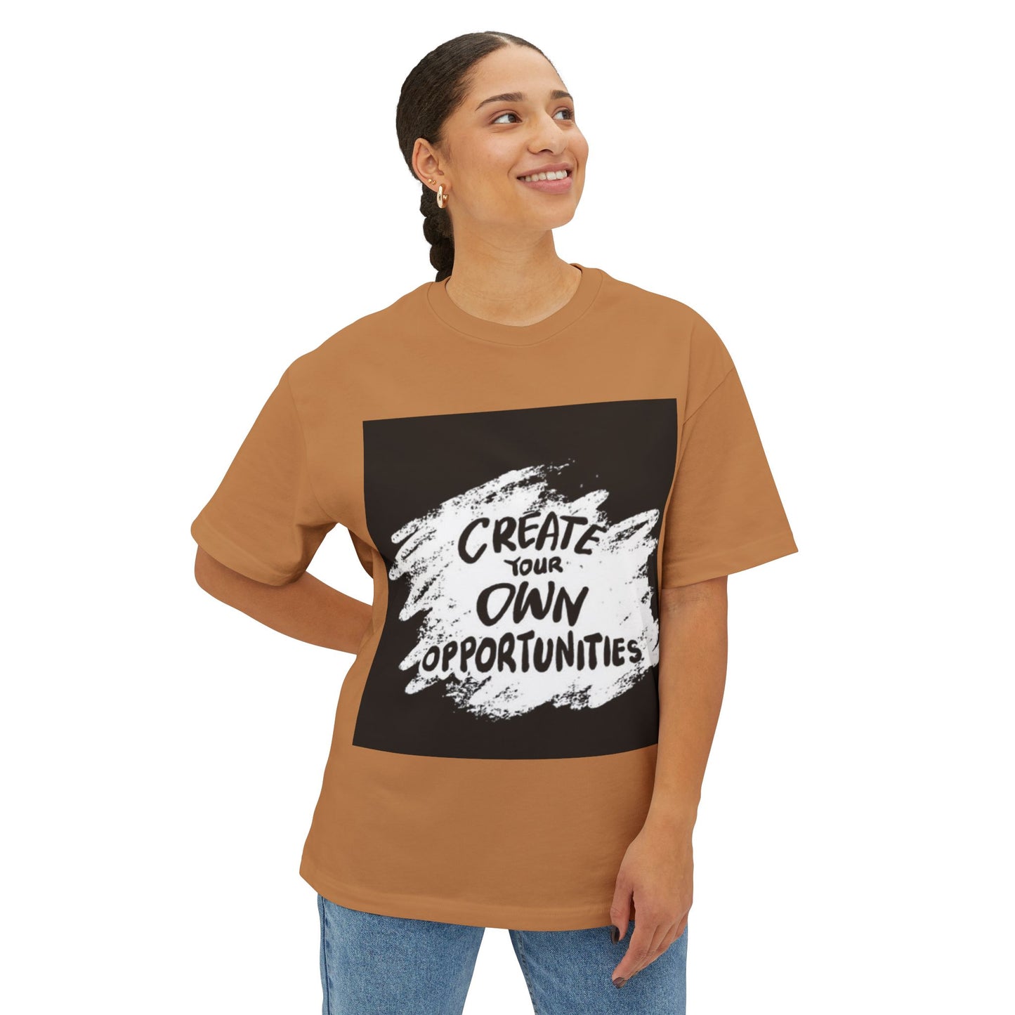 Motivational Oversized T-Shirt - 'Create Your Own Opportunities'