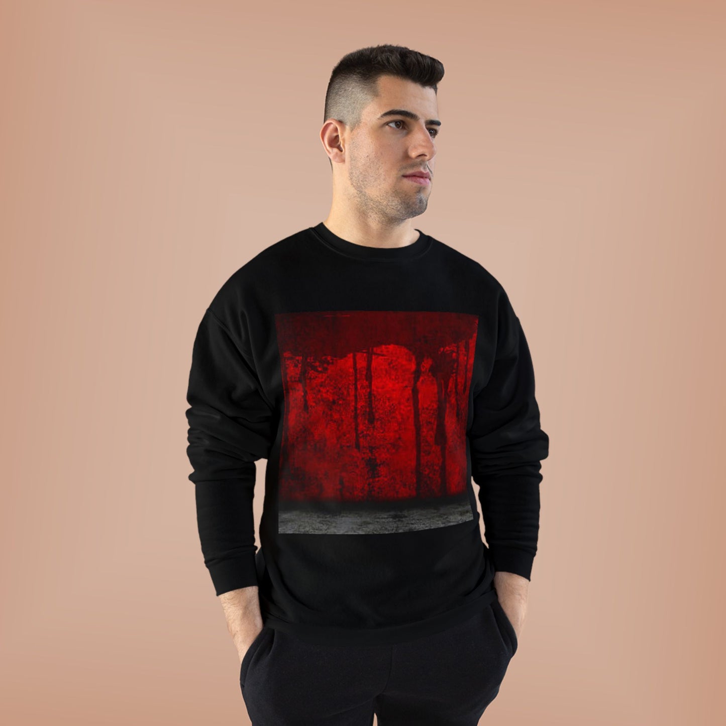 Unisex Eco-Friendly Red Abstract Sweatshirt