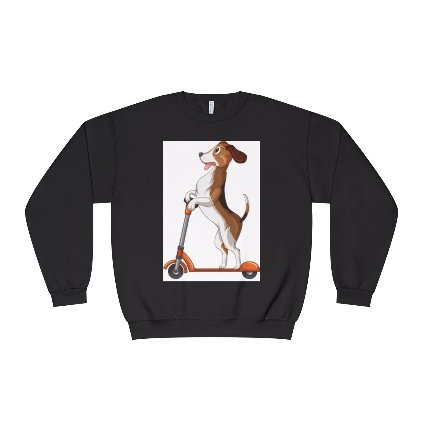 Dog Lover Crewneck Sweatshirt - Fun Beagle on Scooter Design