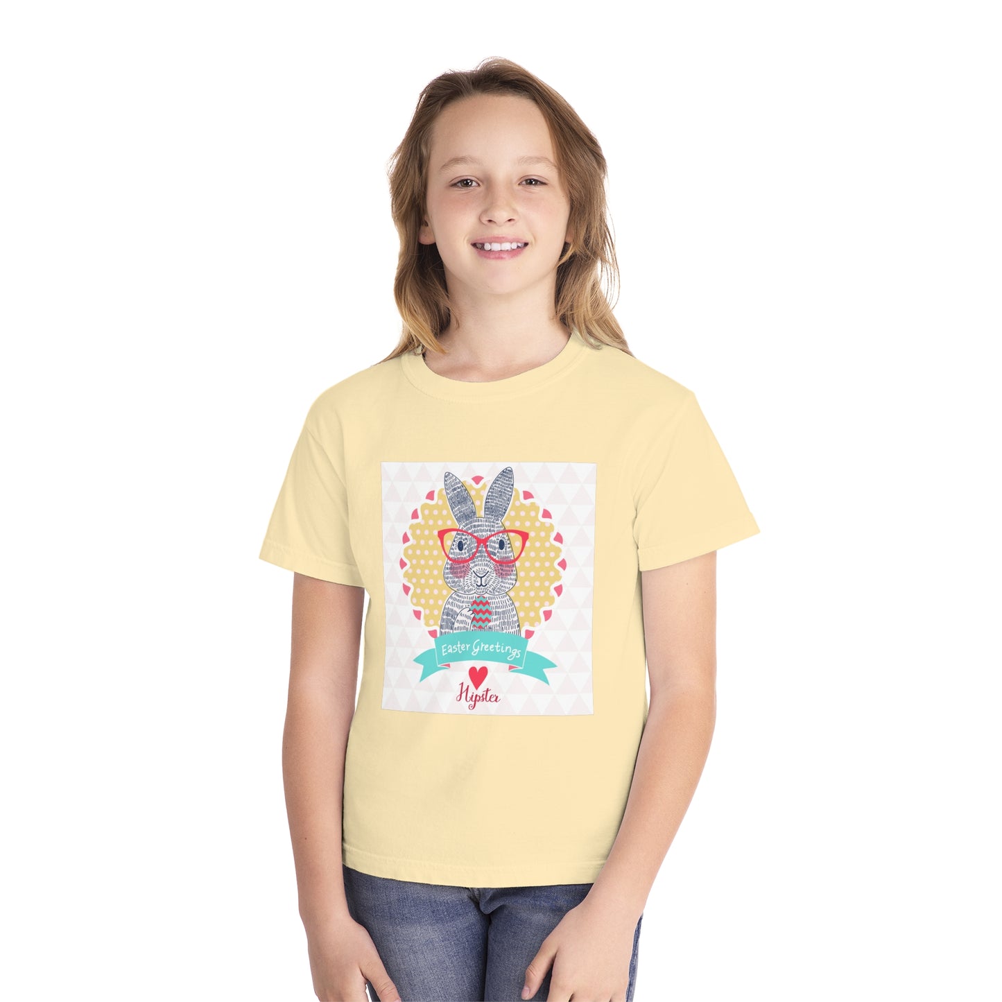 Youth Easter Bunny Tee - 'Easter Greetings' Design