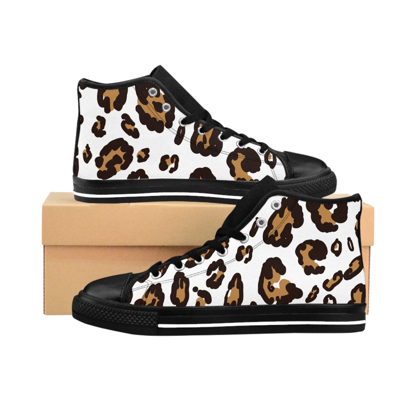 Leopard Print High-Top Sneakers for Men