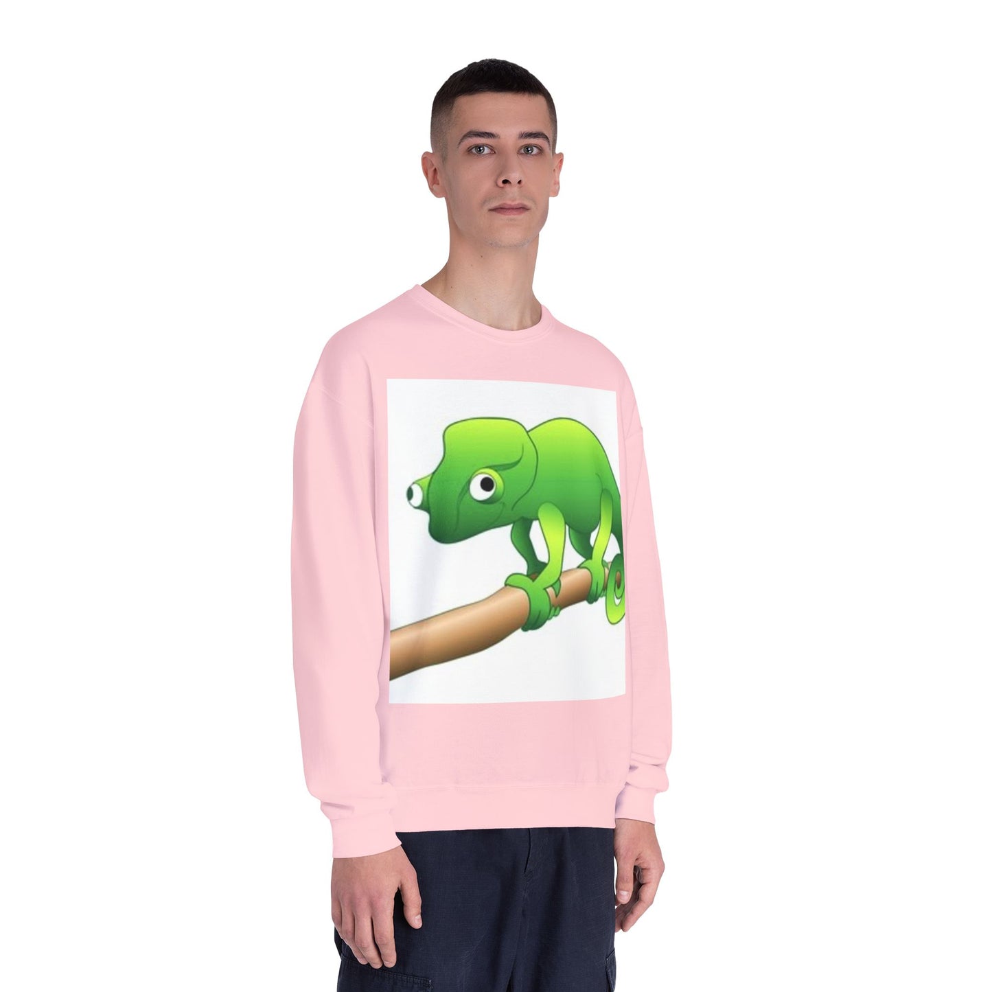 Charming Green Chameleon Sweatshirt - Cozy Unisex Crewneck for Nature Lovers