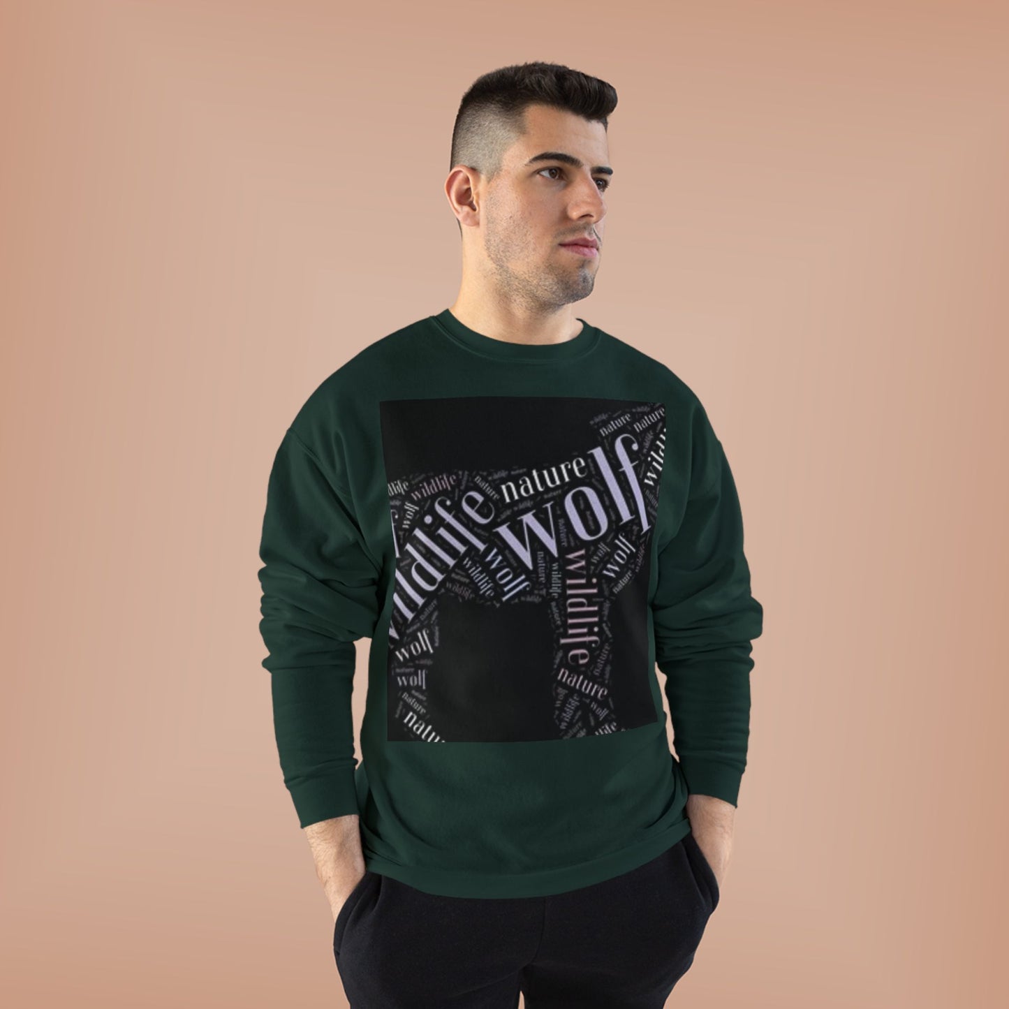 Unisex Eco-Friendly Wolf Graphic Crewneck Sweatshirt - Nature Lover Gift
