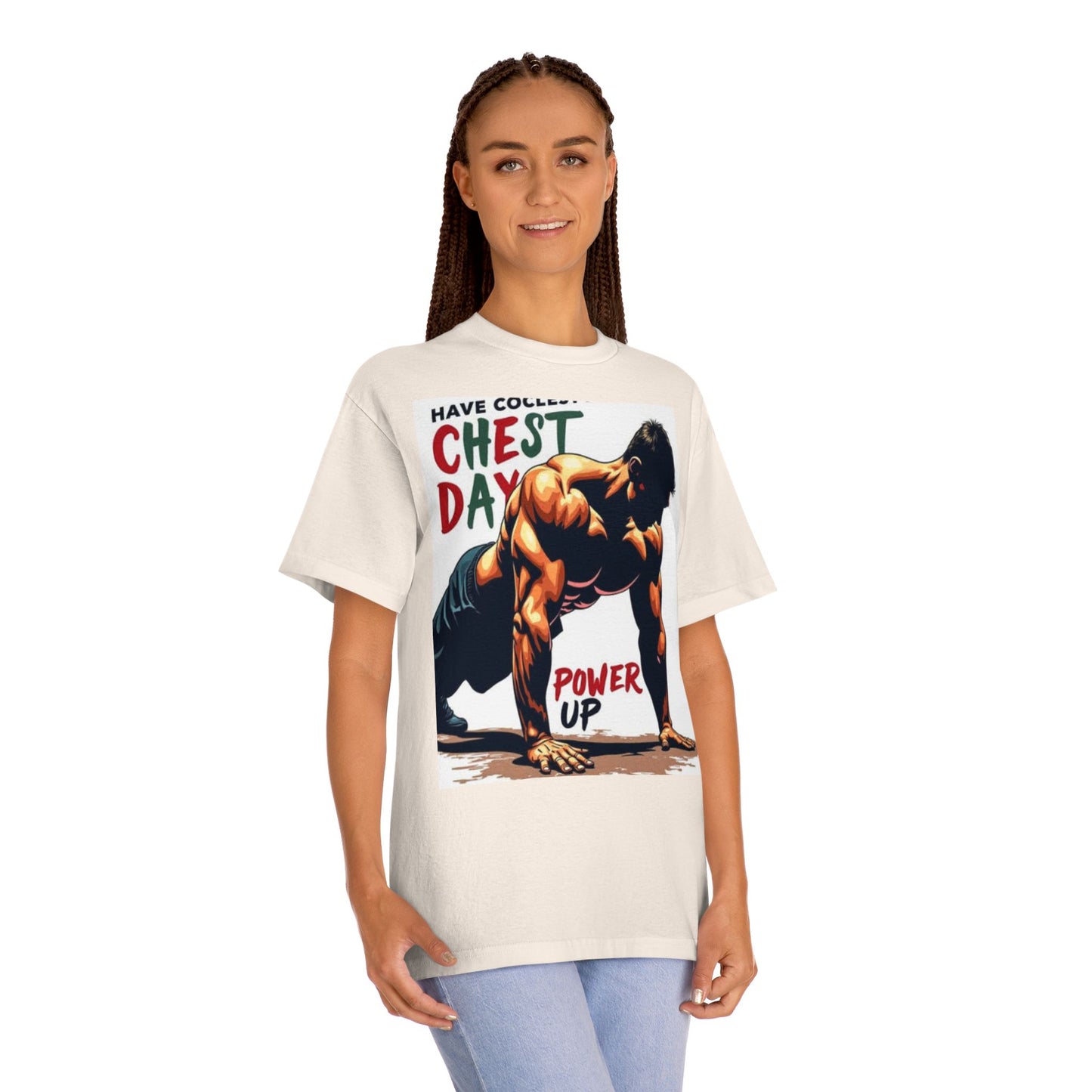 Motivational Chest Day Unisex Classic Tee - Power Up Workout Shirt