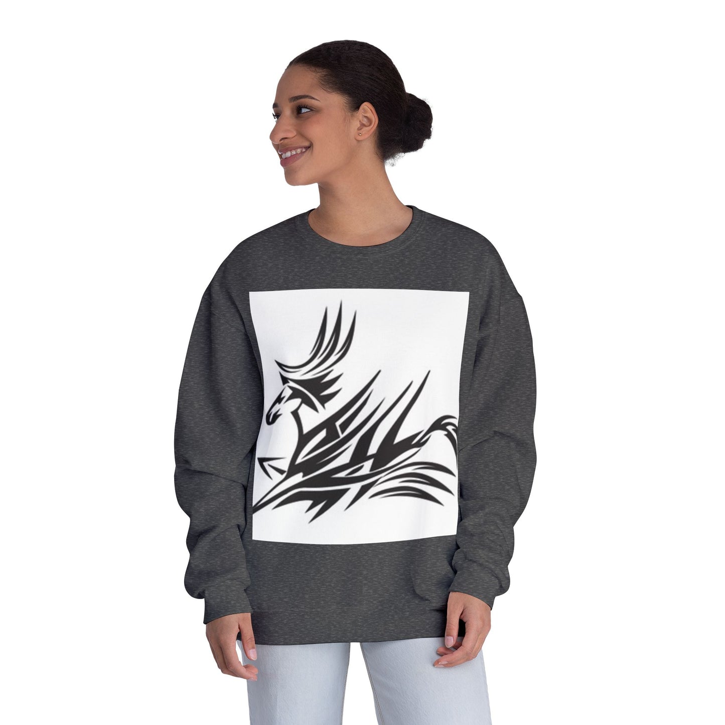 Trendy Tribal Design Unisex Crewneck Sweatshirt - Perfect for Casual Wear & Gifting