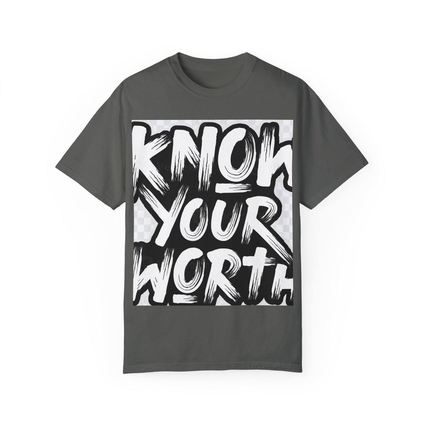 Know Your Worth Unisex Garment-Dyed T-Shirt