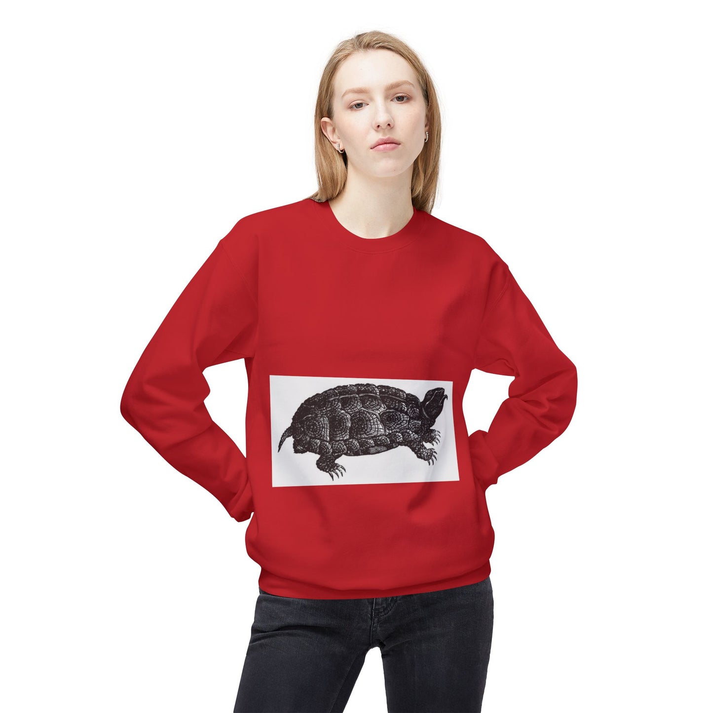 Turtle Design Unisex Fleece Crewneck Sweatshirt - Chill Vibes, Perfect Gift for Nature Lovers