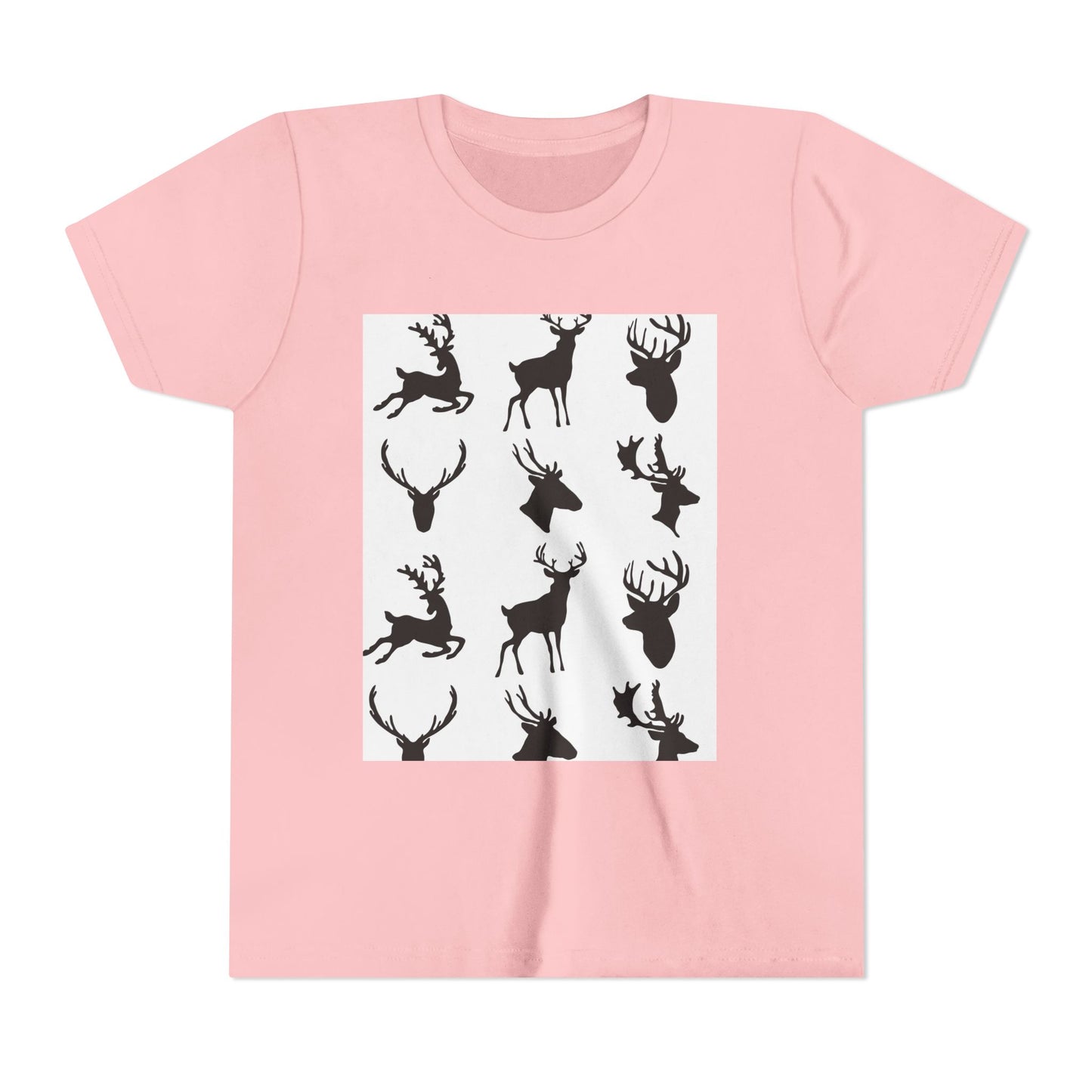 Youth Short Sleeve Tee - Stylish Reindeer Silhouettes for Winter Celebrations