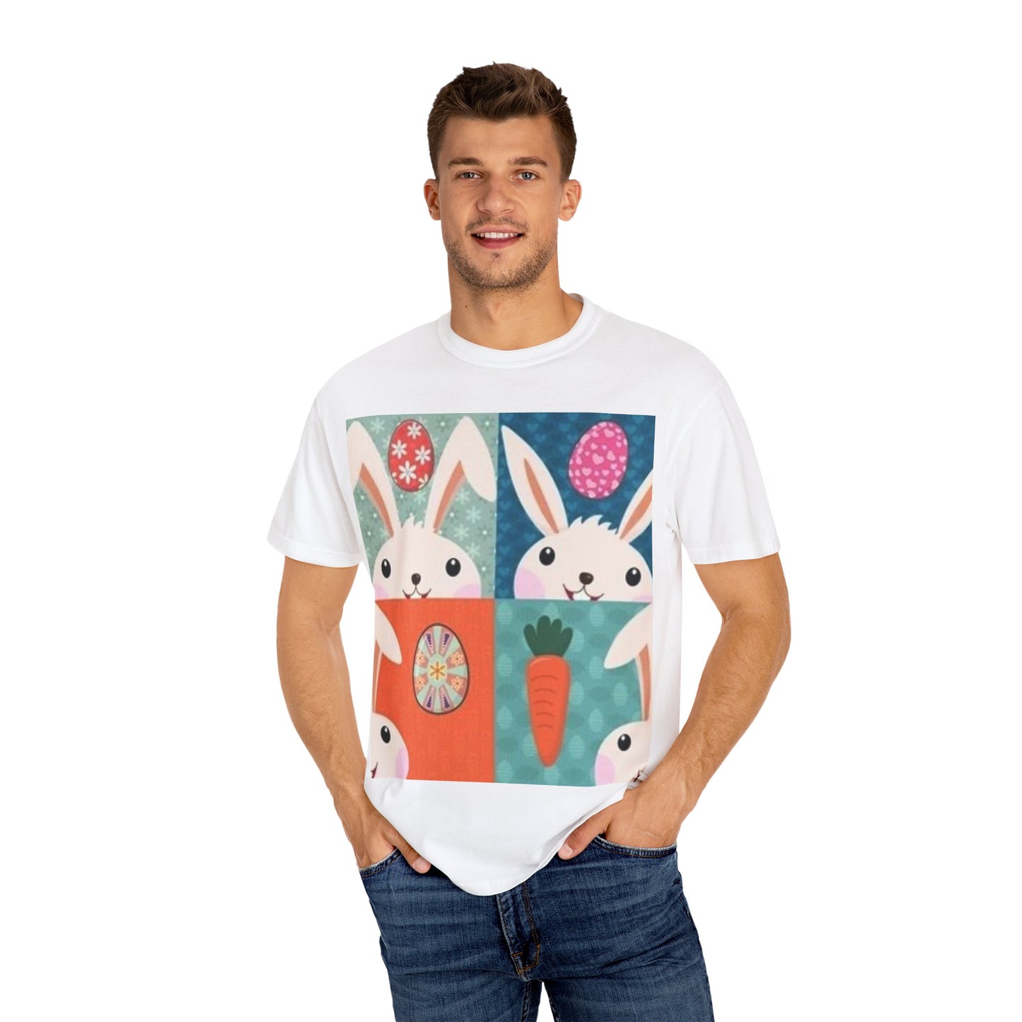 Playful Rabbit Easter T-Shirt for Family Celebrations