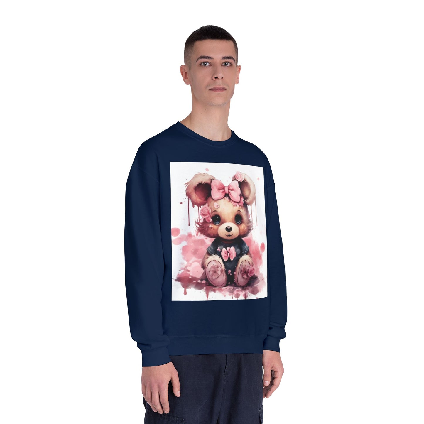 Cute Floral Bear Crewneck Sweatshirt - Cozy Unisex Apparel