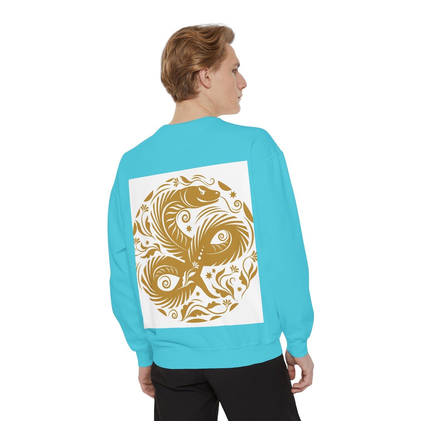 Cultural Vibe Unisex Garment-Dyed Sweatshirt - Tribal Mask & Animal Design