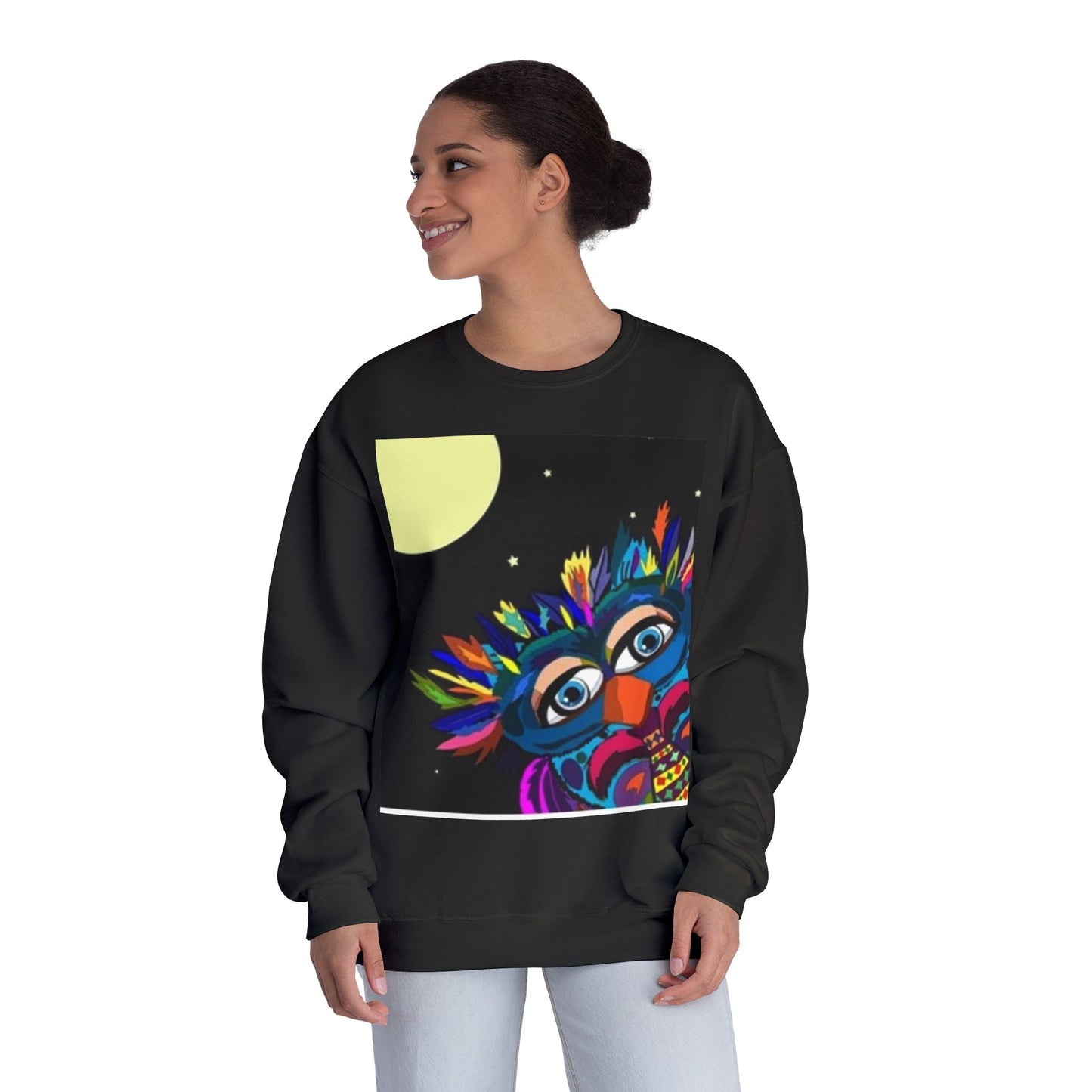 Colorful Night Owl Crewneck Sweatshirt - Unisex NuBlend® Sweatshirt