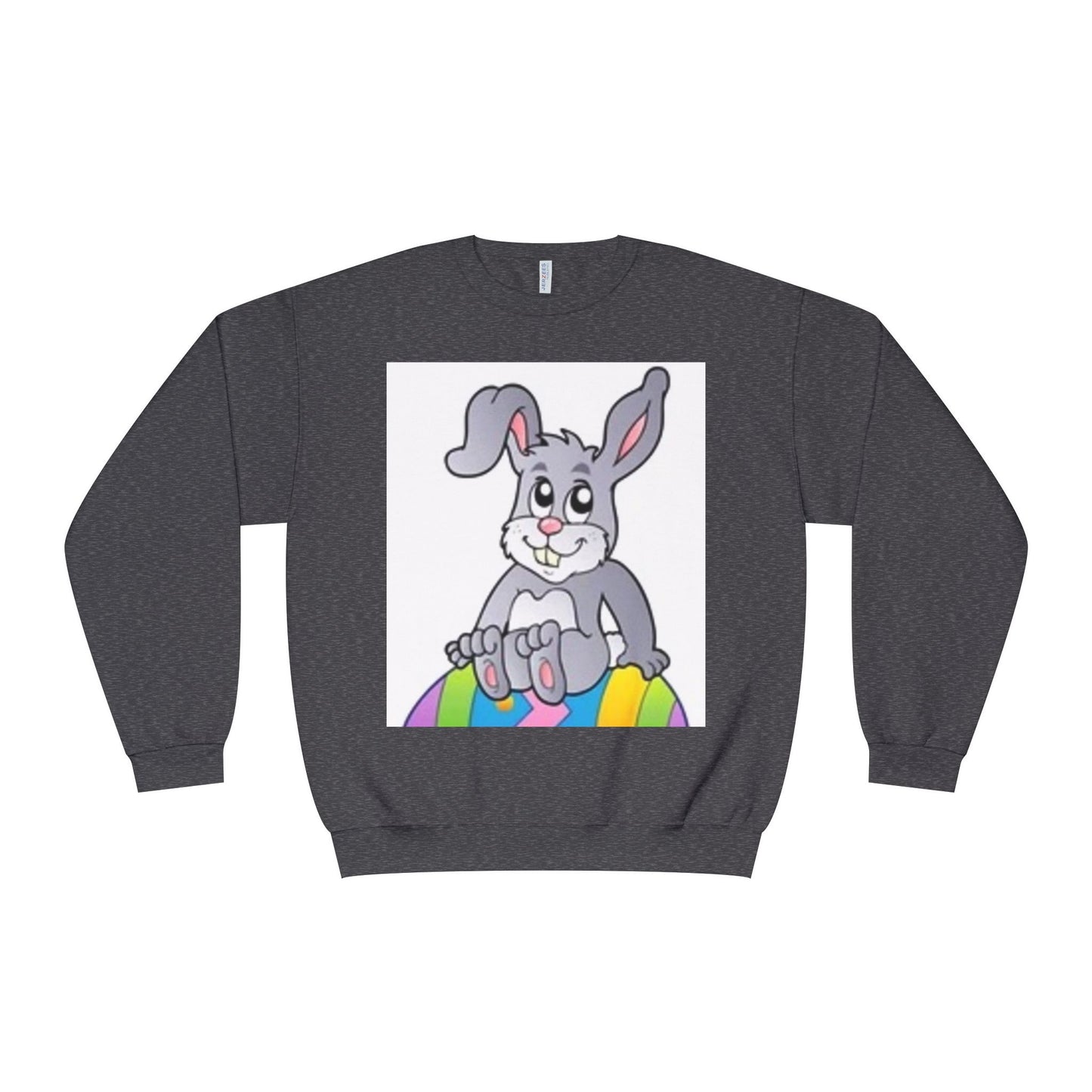 Cozy Rabbit Graphic Crewneck Sweatshirt - Perfect for Spring Celebrations
