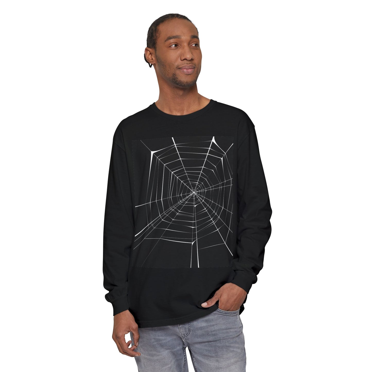 Spooky Spiderweb Long Sleeve T-Shirt - Unisex Halloween Apparel
