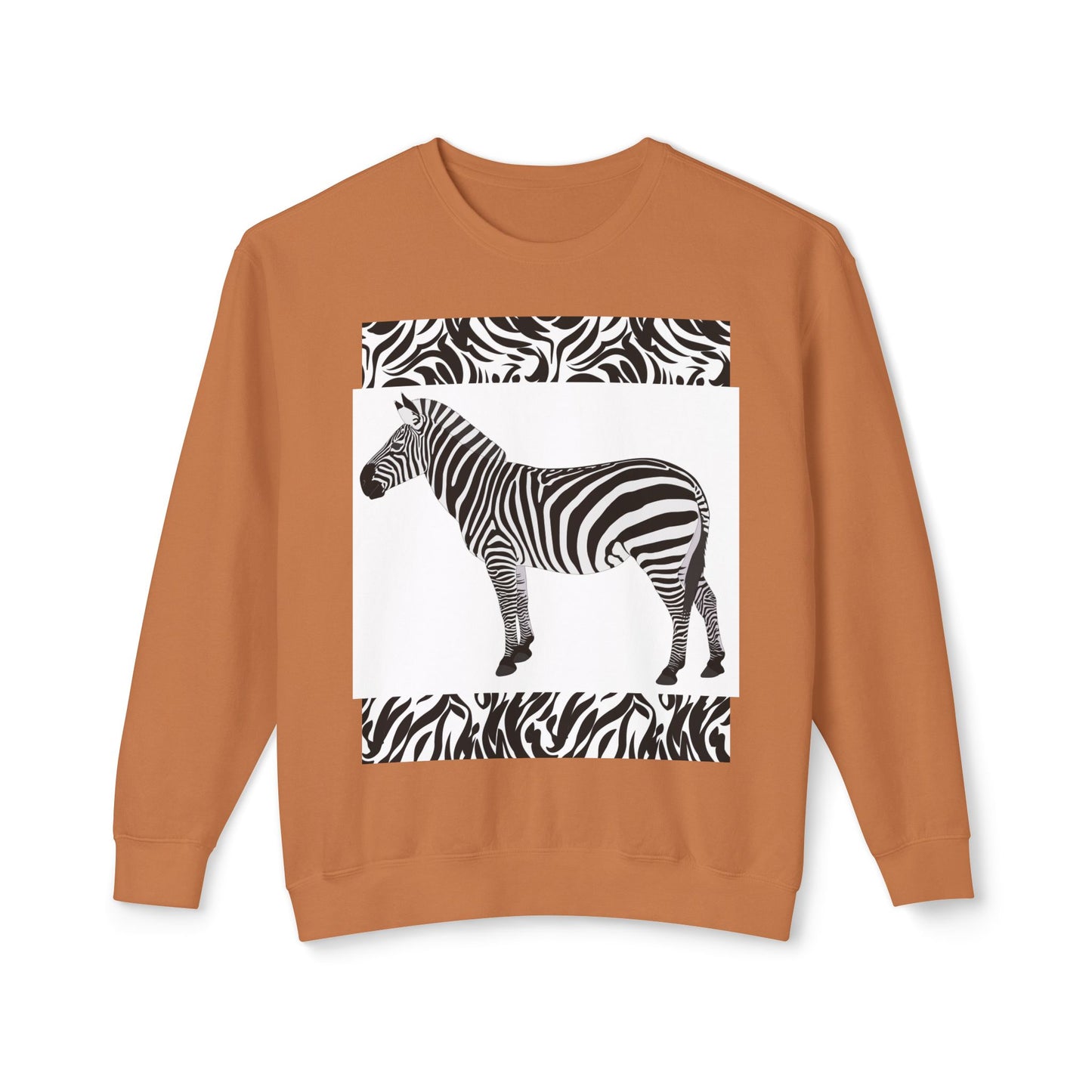 Zebra Print Unisex Lightweight Crewneck Sweatshirt - Chic & Stylish Casual Wear