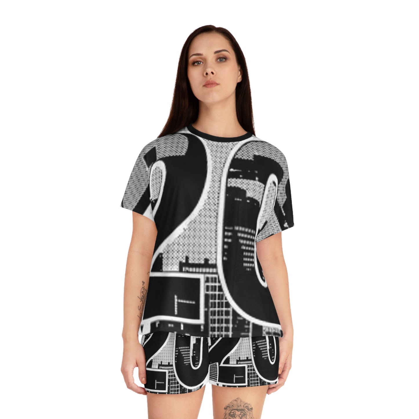 Cityscape 2020 Women's Short Pajama Set - Comfortable Sleepwear for Modern Dreamers