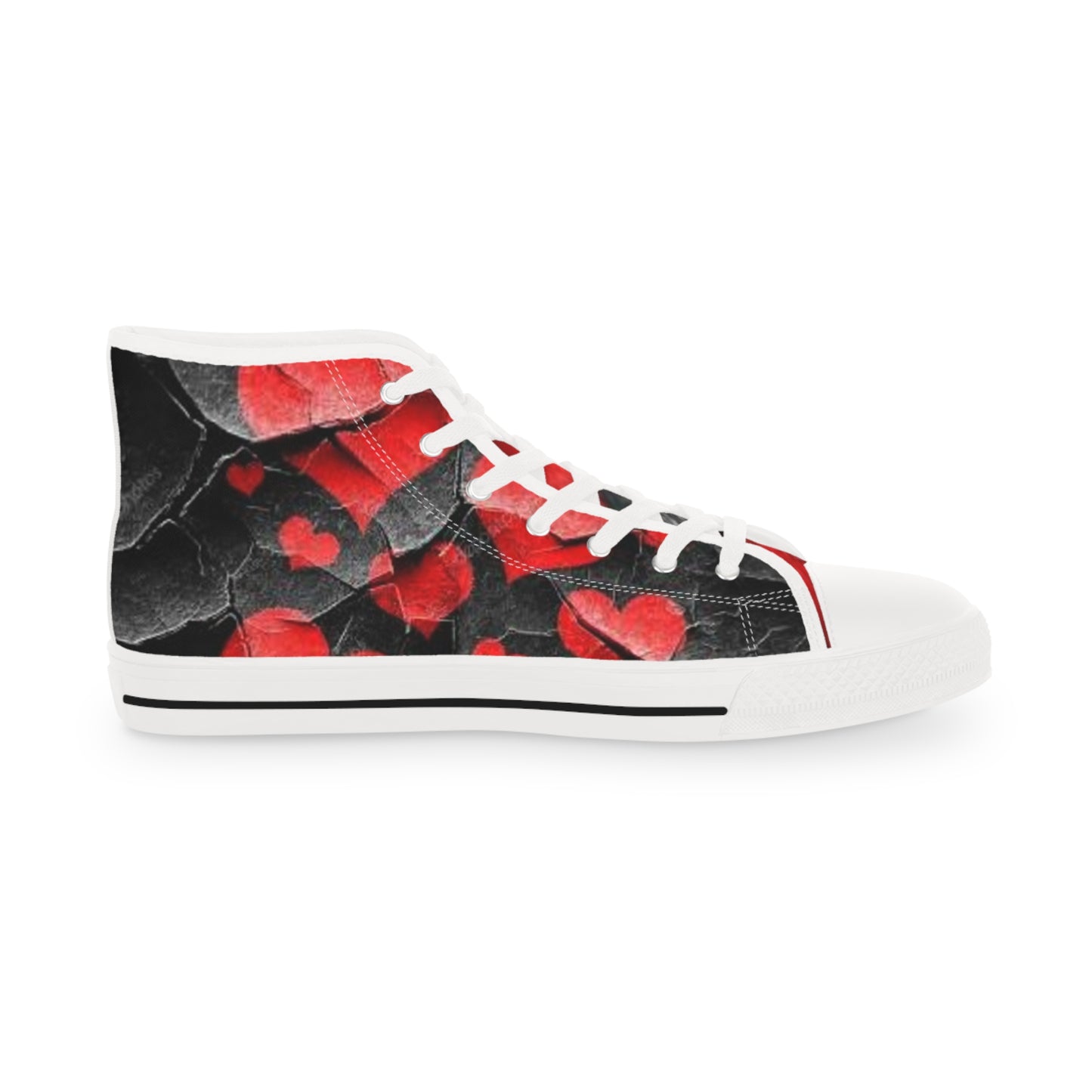 Heart Pattern High Top Sneakers for Men - Stylish Valentine's Day Footwear