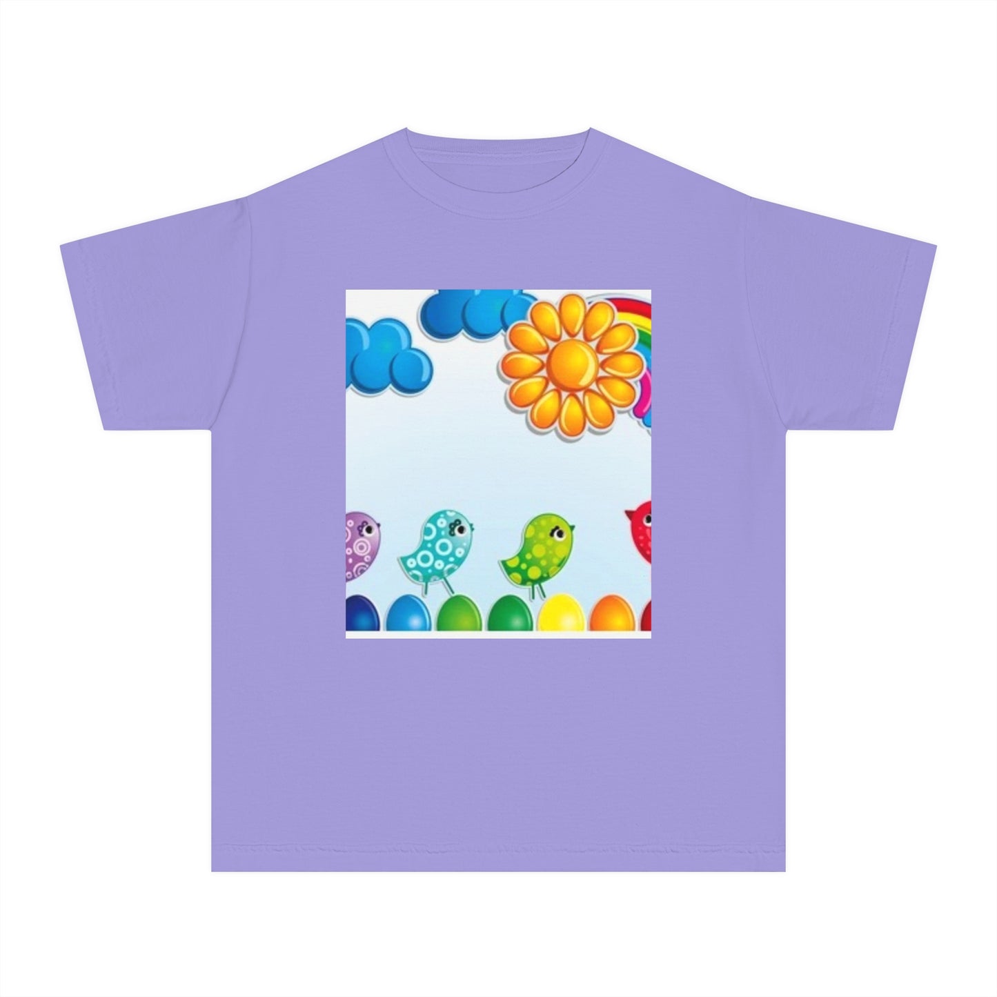 Colorful Spring Birds Youth Midweight Tee | Fun and Playful Shirt for Kids