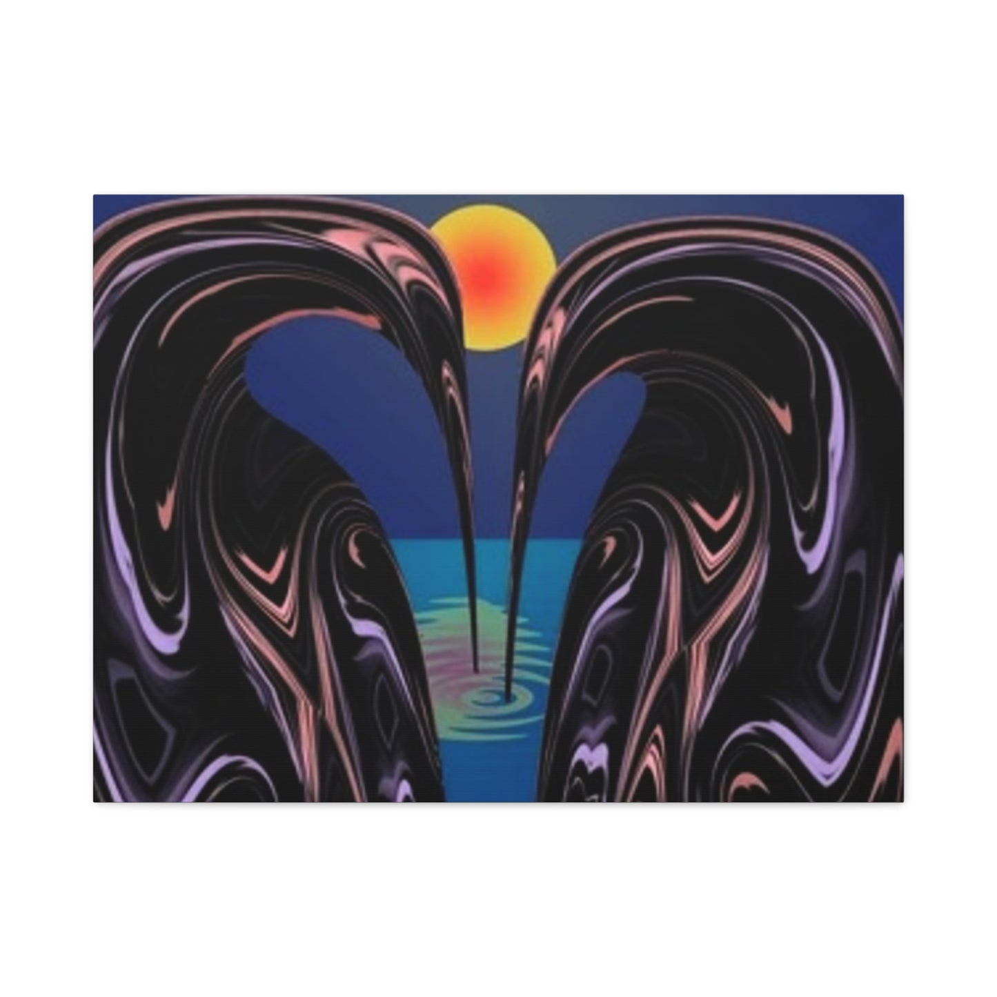 Romantic Abstract Canvas Art - Heart-Shaped Design for Home Decor