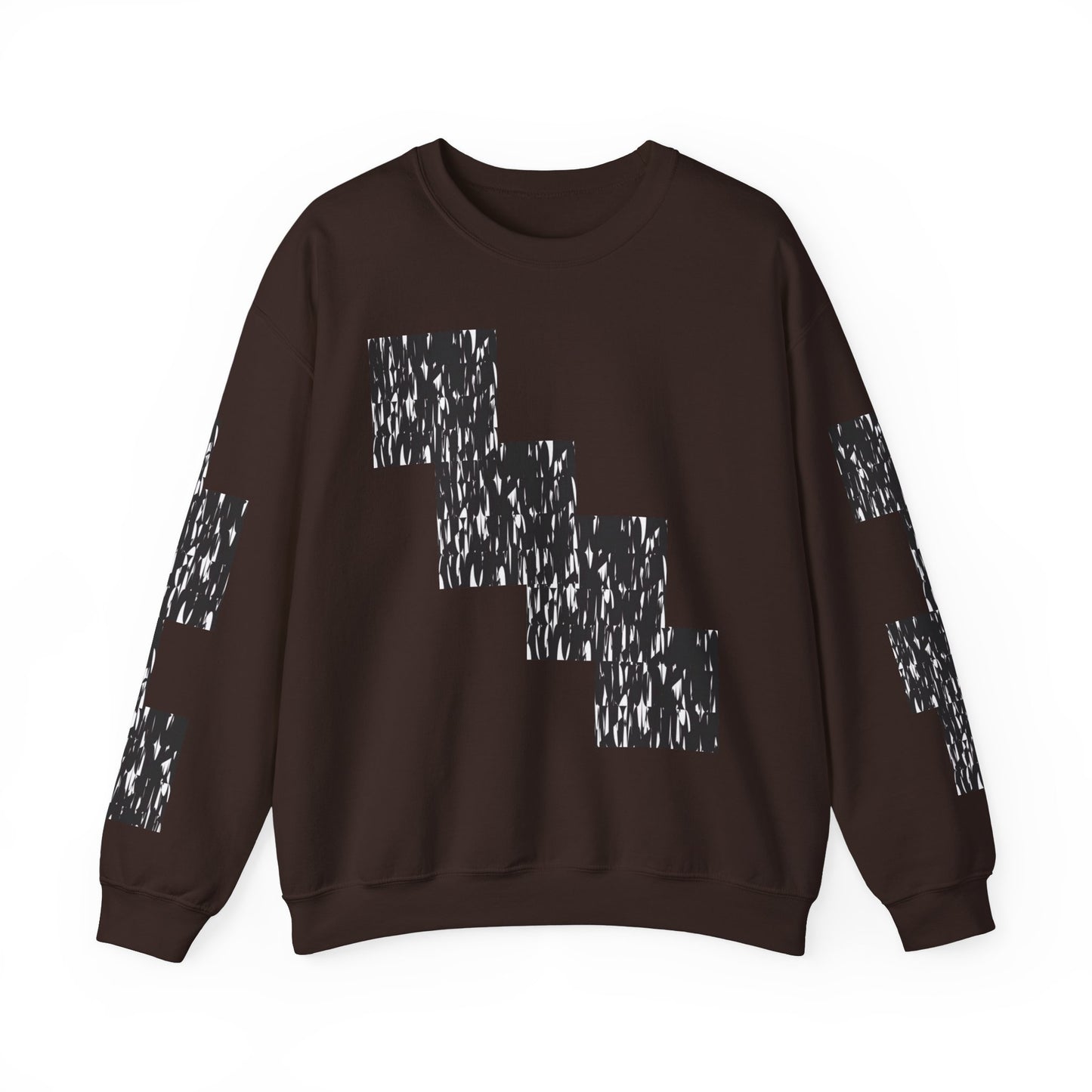 Trendy Graphic Crewneck Sweatshirt | Modern Abstract Black & White Design