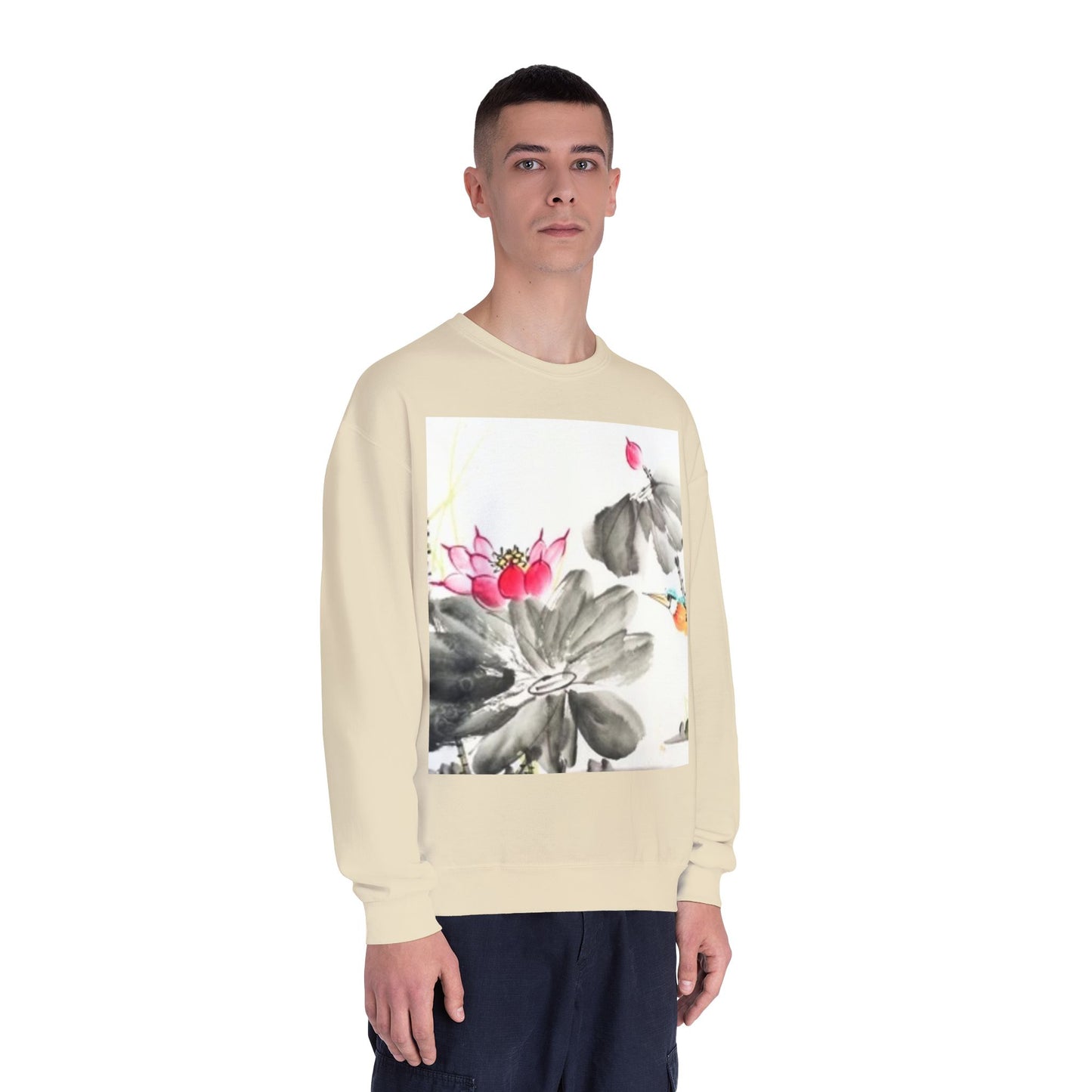 Lotus Blossom Unisex Crewneck Sweatshirt - Cozy Botanical Art Design