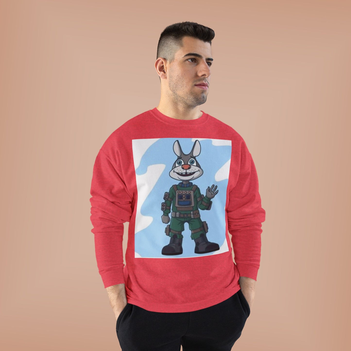 Unisex EcoSmart® Crewneck Sweatshirt - Playful Cartoon Character Design