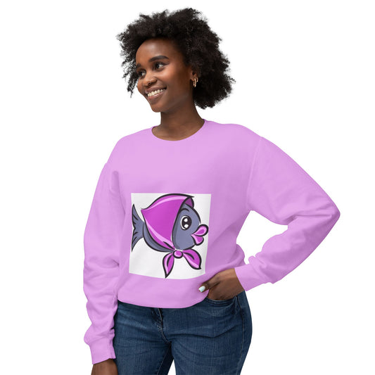 Cute Fish Design Unisex Lightweight Crewneck Sweatshirt