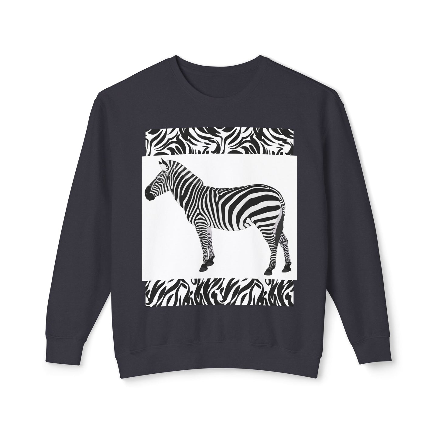 Zebra Print Unisex Lightweight Crewneck Sweatshirt - Chic & Stylish Casual Wear