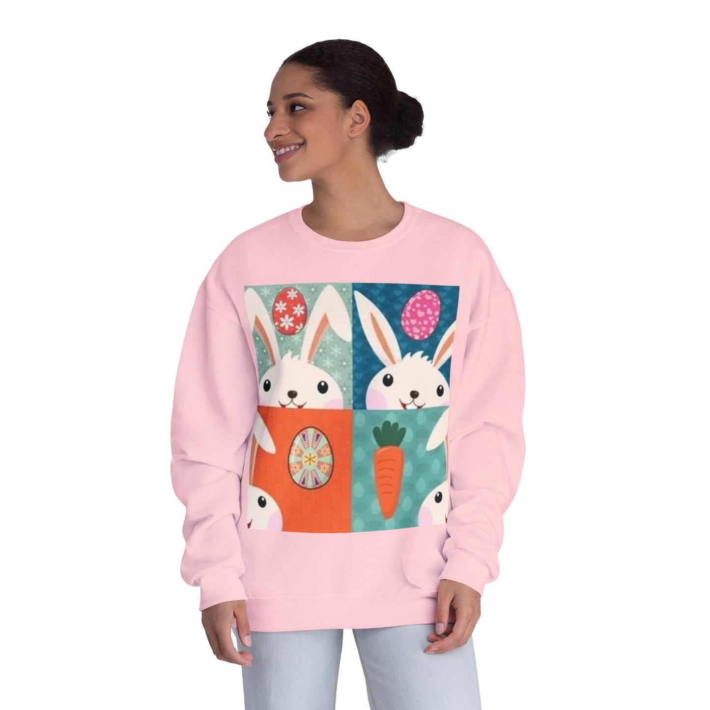 Cute Easter Bunny Sweatshirt - Unisex Crewneck for Spring Celebrations
