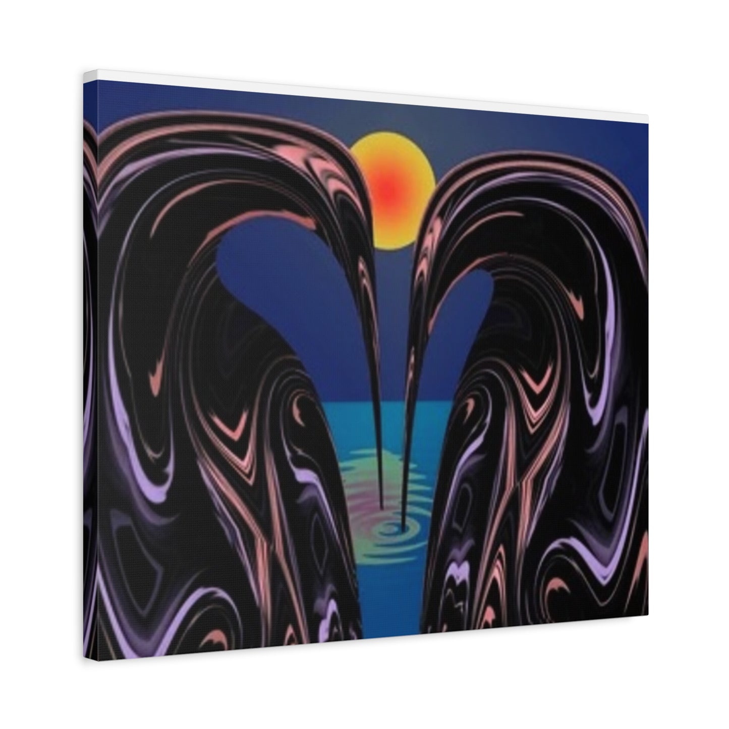 Romantic Abstract Canvas Art - Heart-Shaped Design for Home Decor