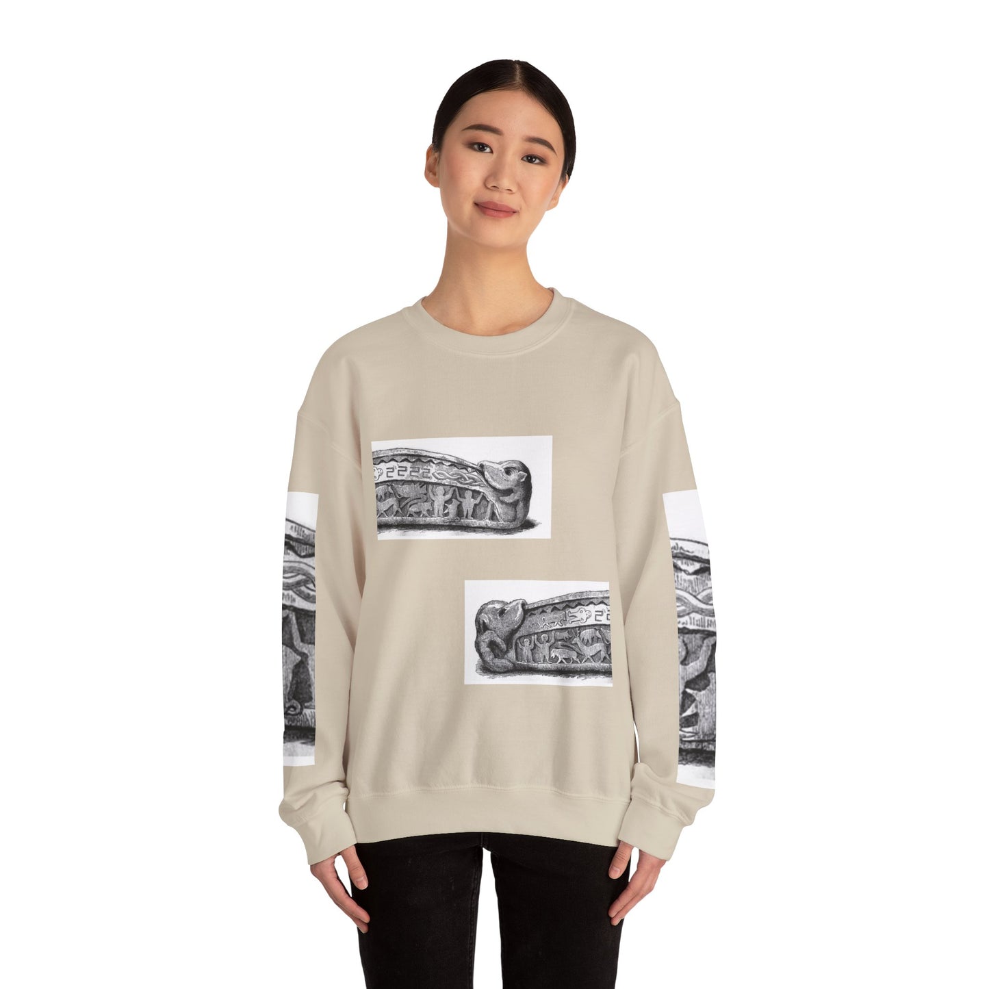 Artistic Unisex Heavy Blend™ Crewneck Sweatshirt - Vintage-Inspired Graphic Design