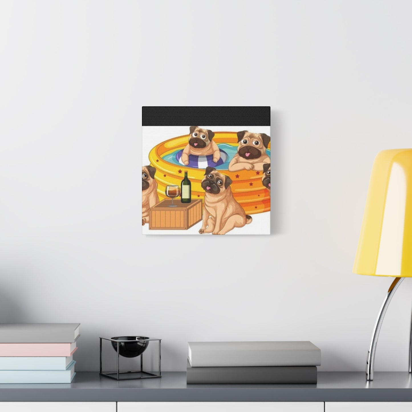Pug Pool Party Canvas Art - Fun Pet Decor