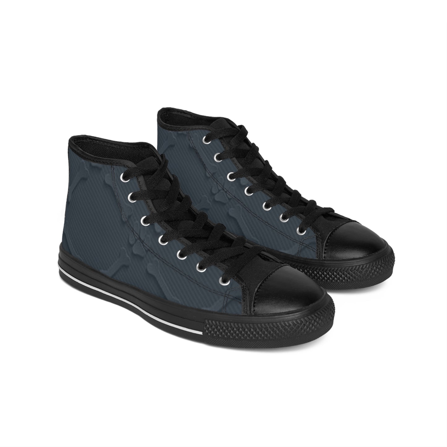 Men's Classic Sneakers with Bone Design - Stylish High-Top Shoes for Everyday Wear