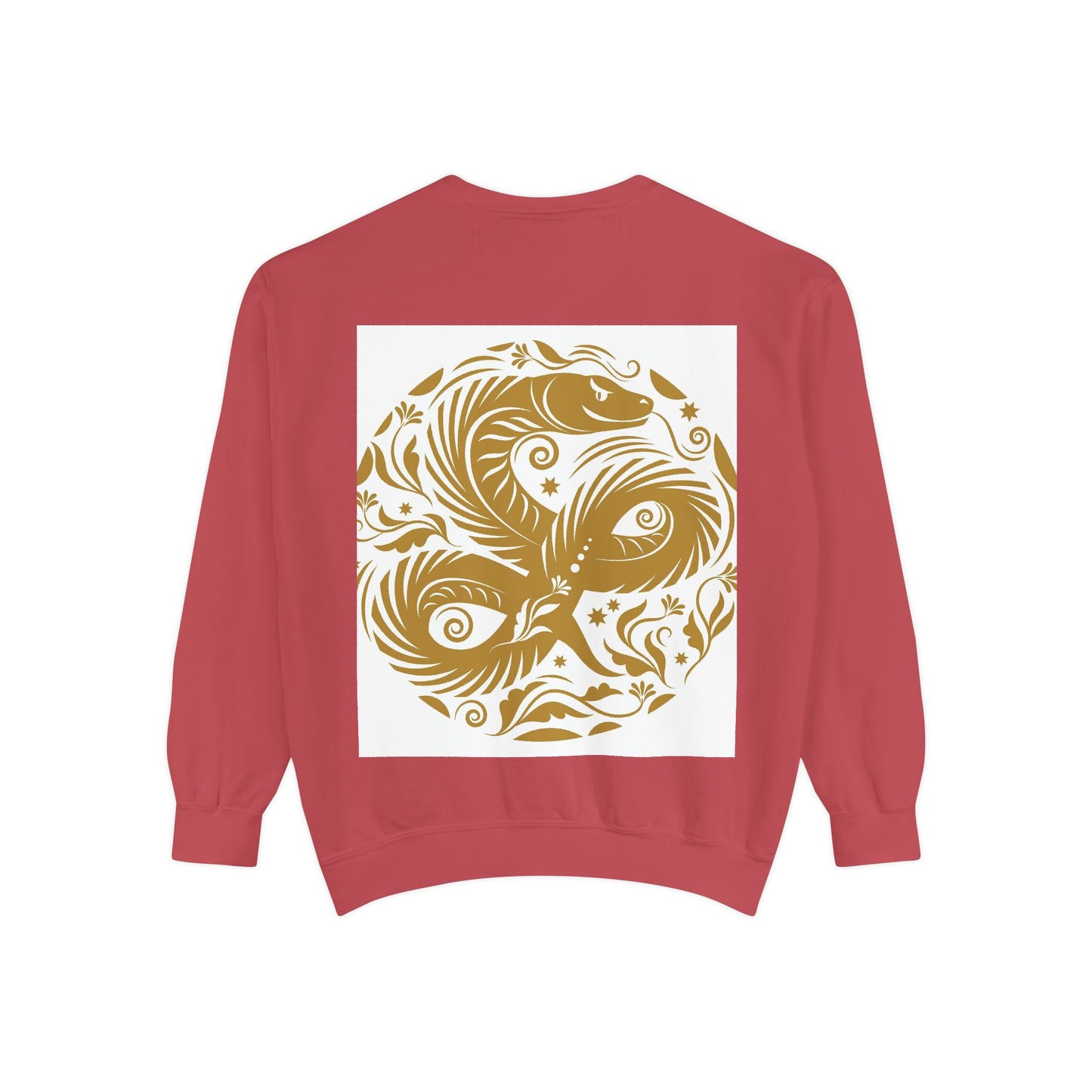 Cultural Vibe Unisex Garment-Dyed Sweatshirt - Tribal Mask & Animal Design