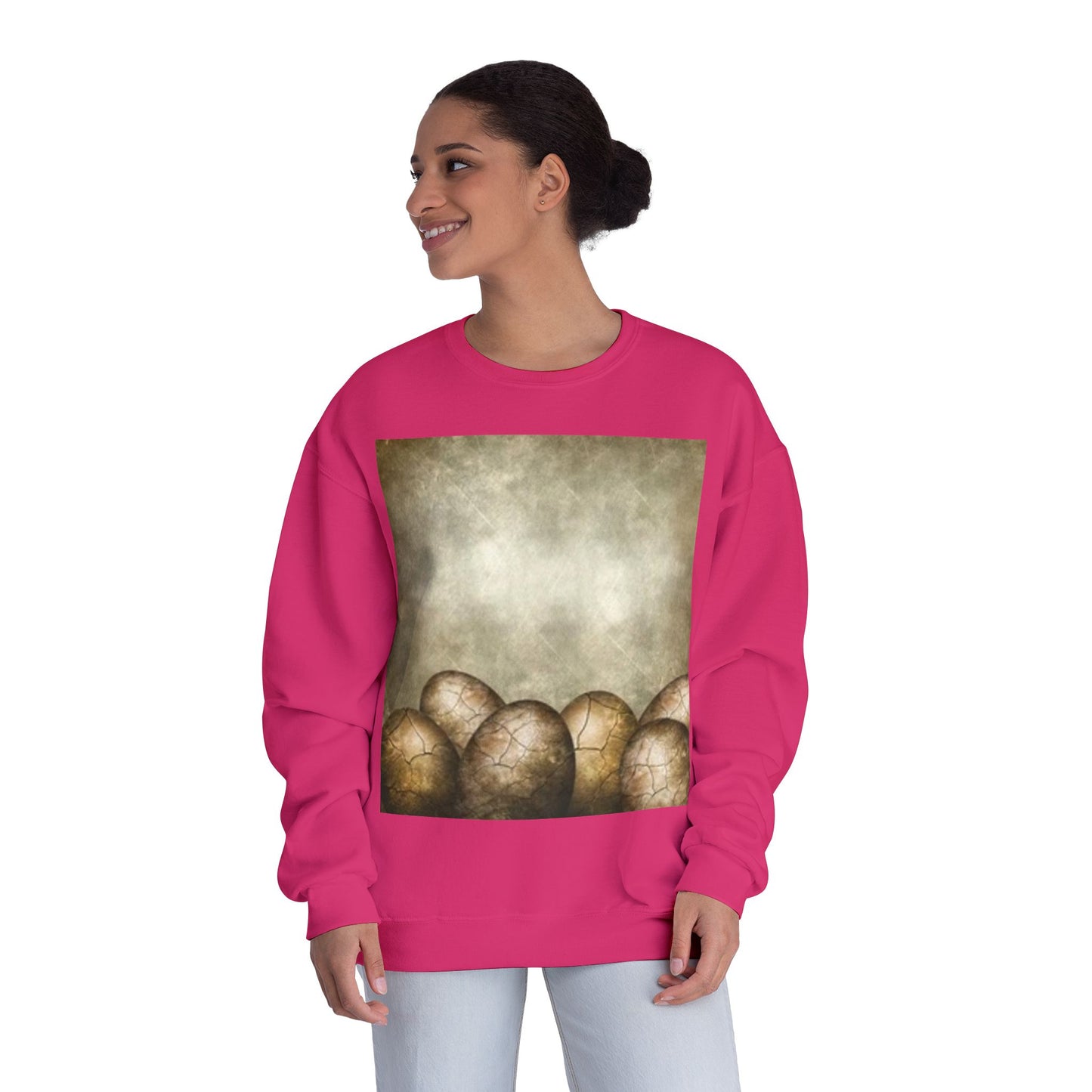 Cozy Vintage Egg Design Crewneck Sweatshirt