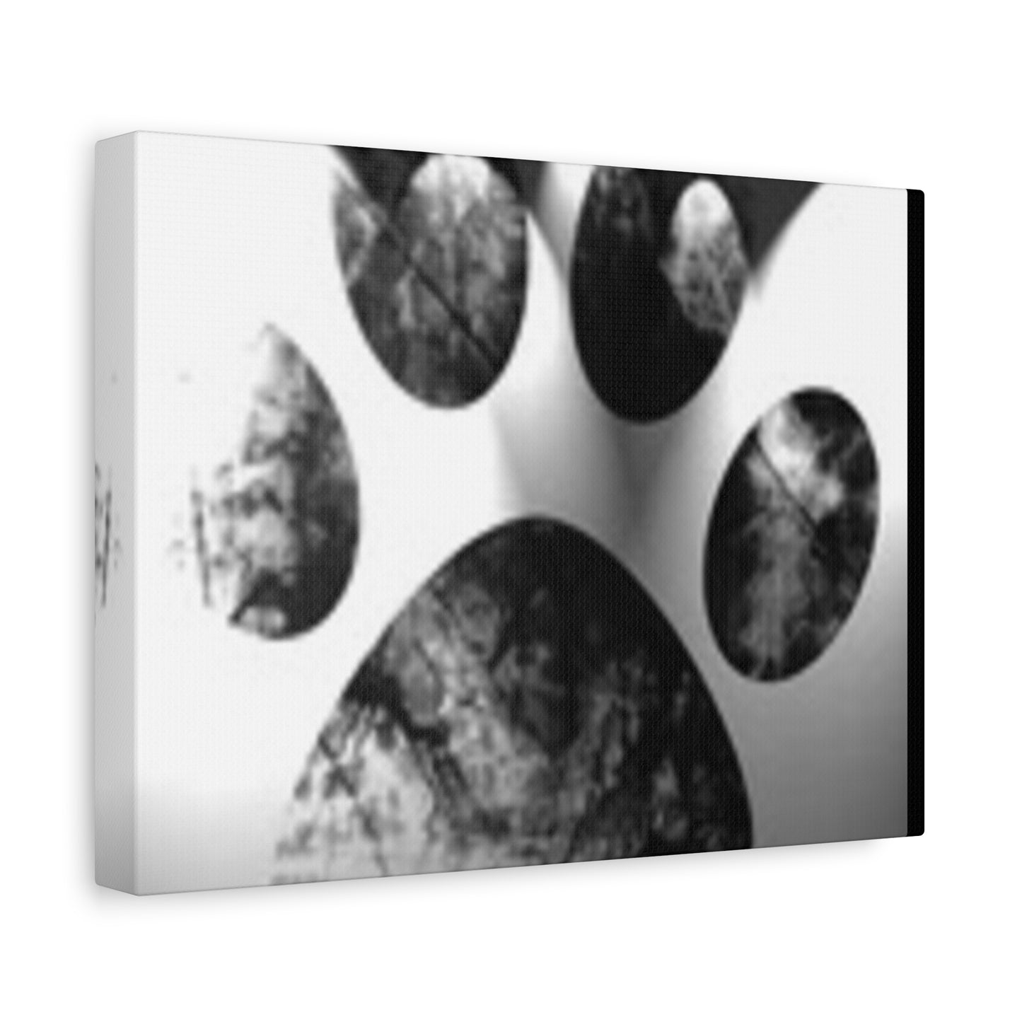 Black Paw Print Canvas Art - Modern Animal Decor for Pet Lovers