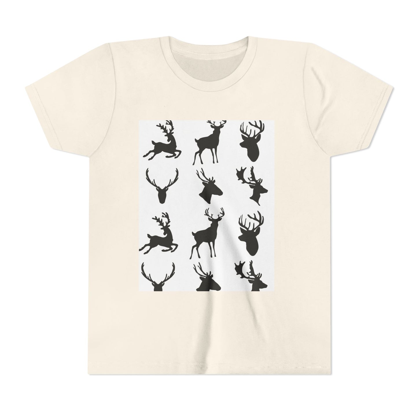 Youth Short Sleeve Tee - Stylish Reindeer Silhouettes for Winter Celebrations