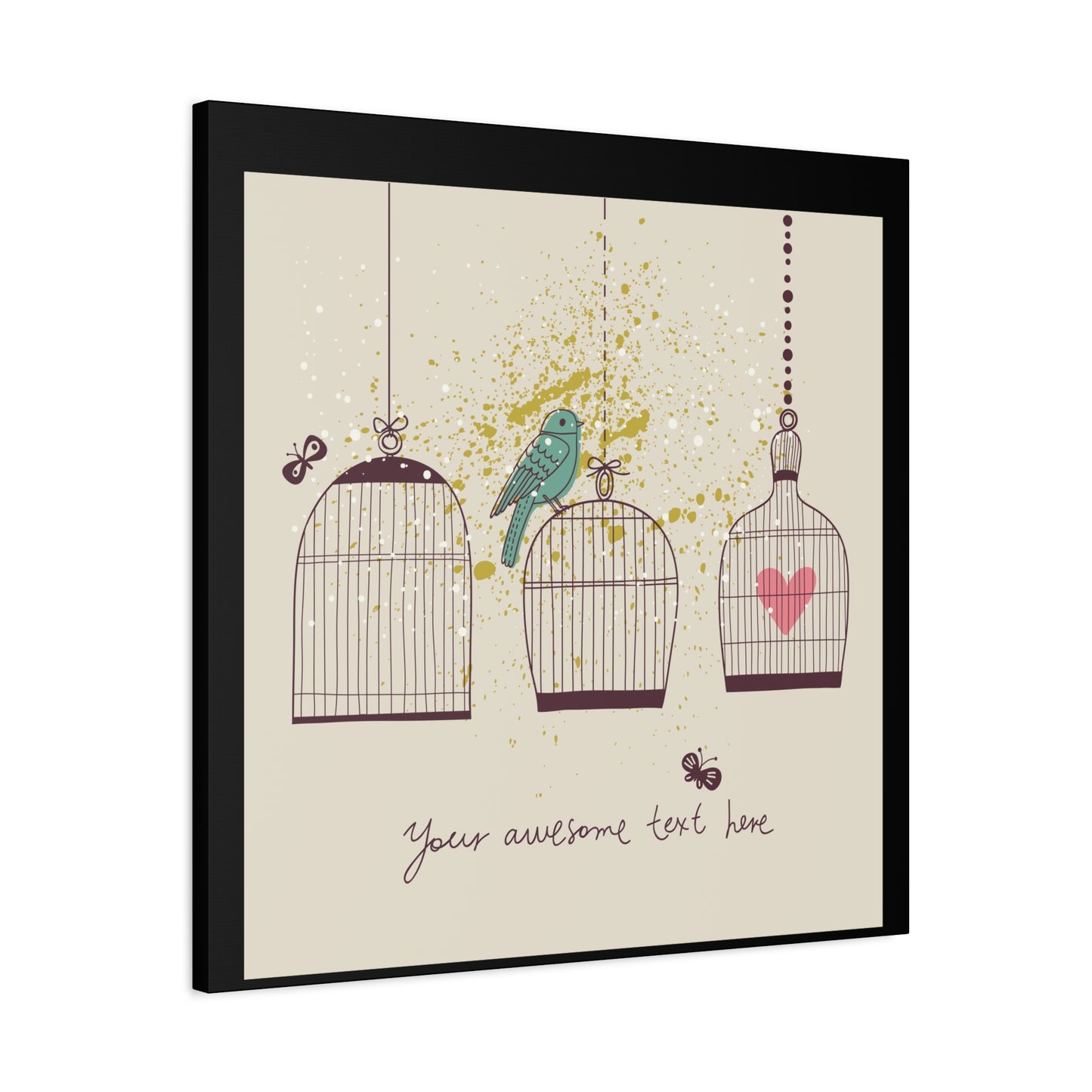Whimsical Birdcage Canvas Wall Art - Personalized Home Decor
