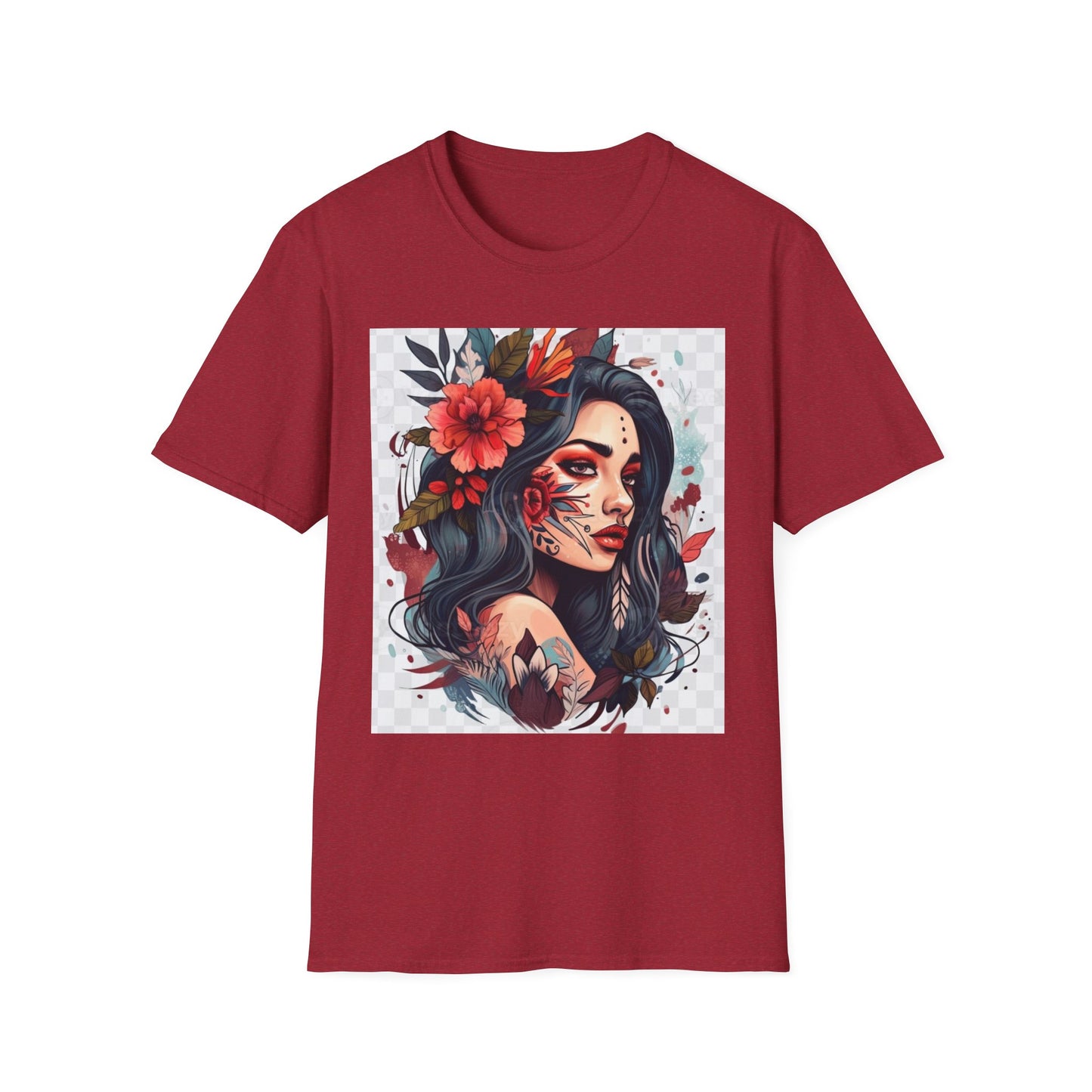 Bold Floral Art Unisex Softstyle T-Shirt
